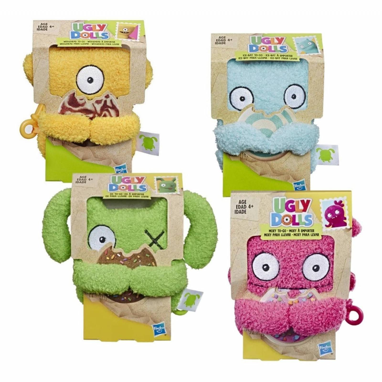 Ugly Dolls Peluches Con Clip Set 4 Piezas 