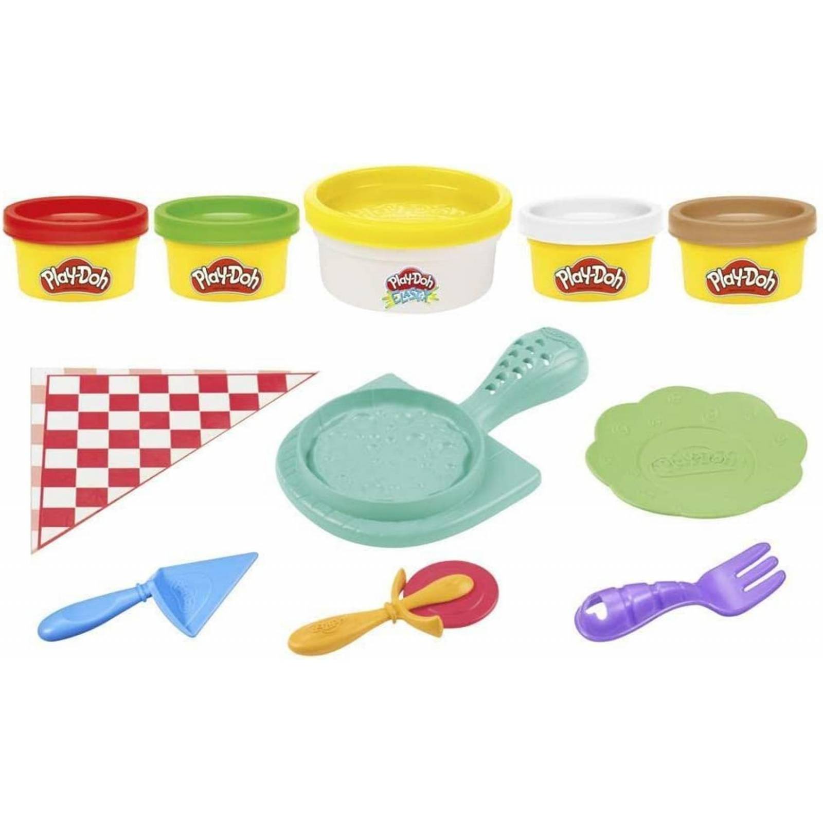 Play-Doh Pizzería - Set De Plastilina Para Niños Con 11 Accesorios, 8 Botes De Colores Y 4 Cajas Para Entregas - Regalo Creativo A Partir De 3 Años