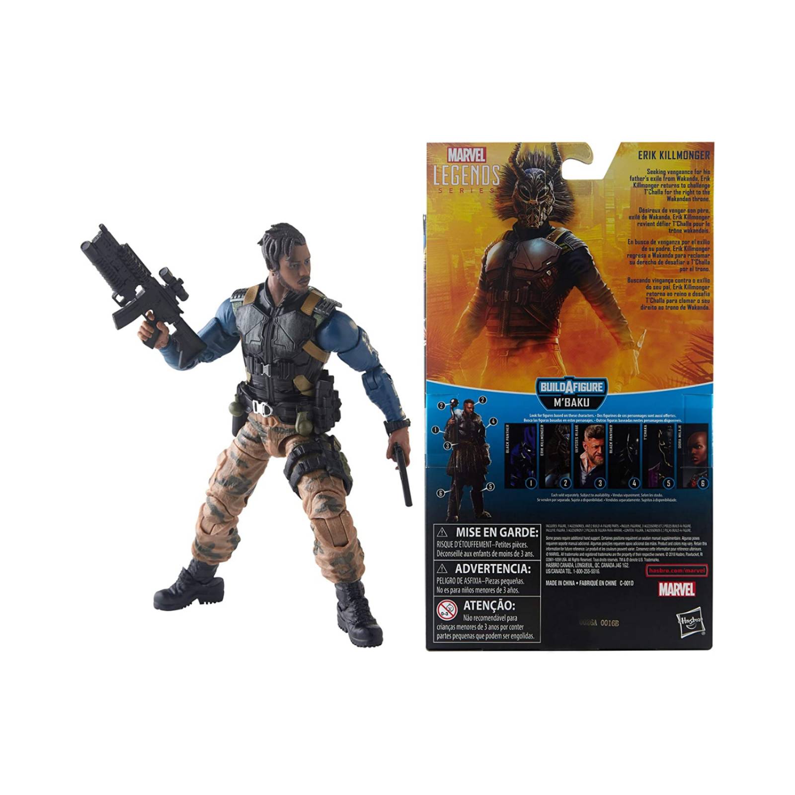 Marvel Legends Series Erik Killmonger Black Panther 6 Pulgadas 