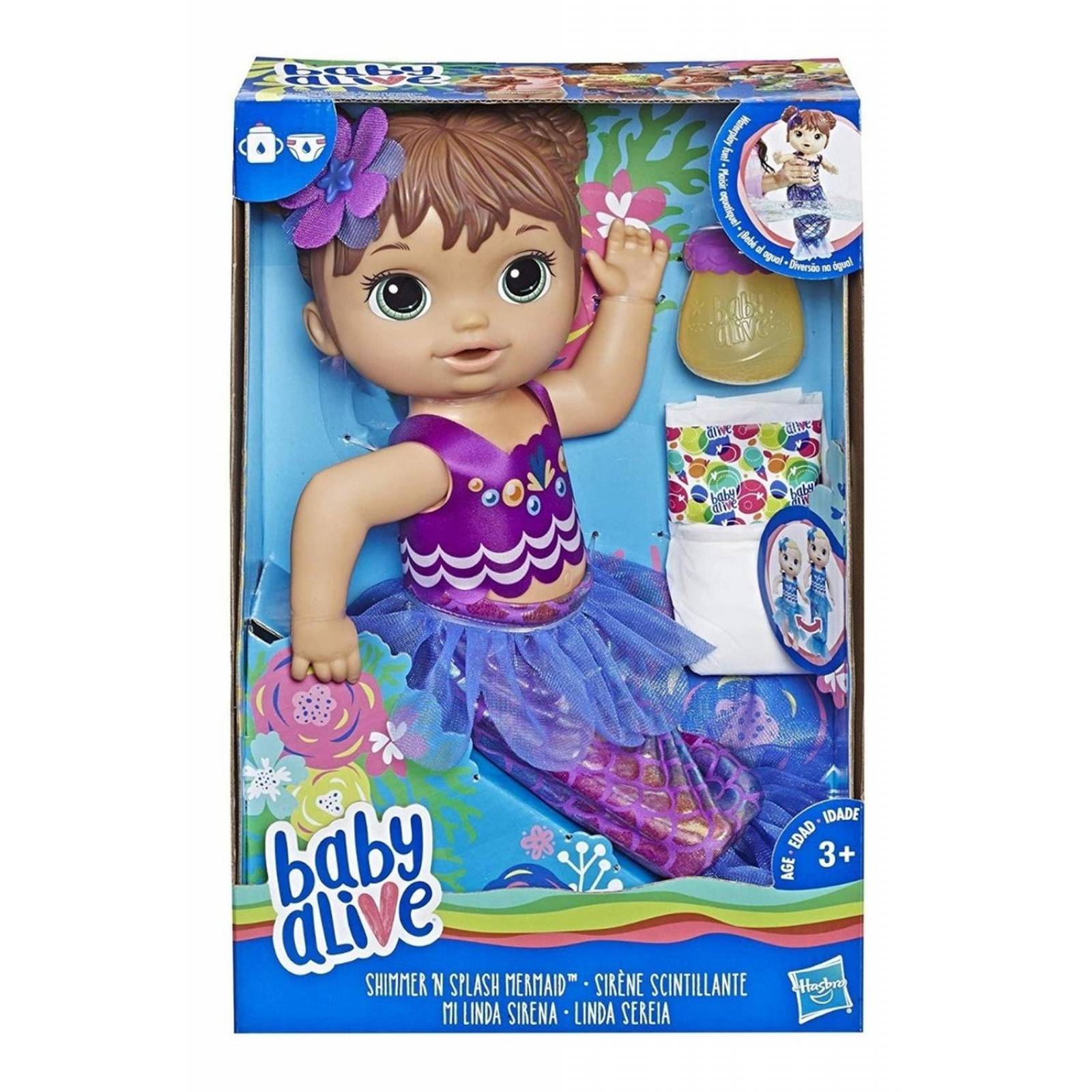 Baby Alive Mi Linda Sirena Castaña Hasbro
