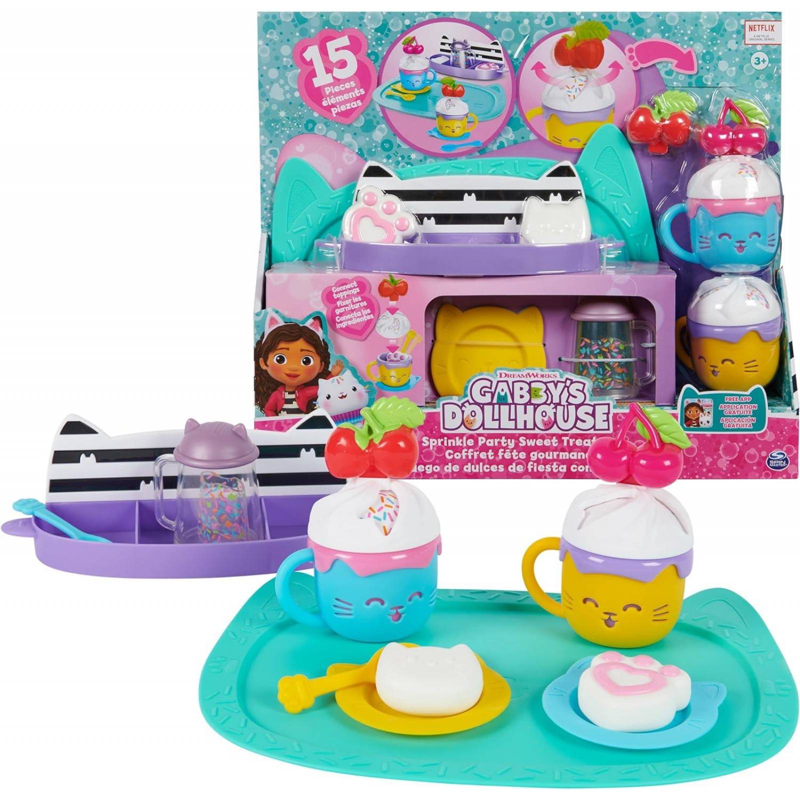 Gabbys Dollhouse Juego de Dulces de Fiesta con Confeti 