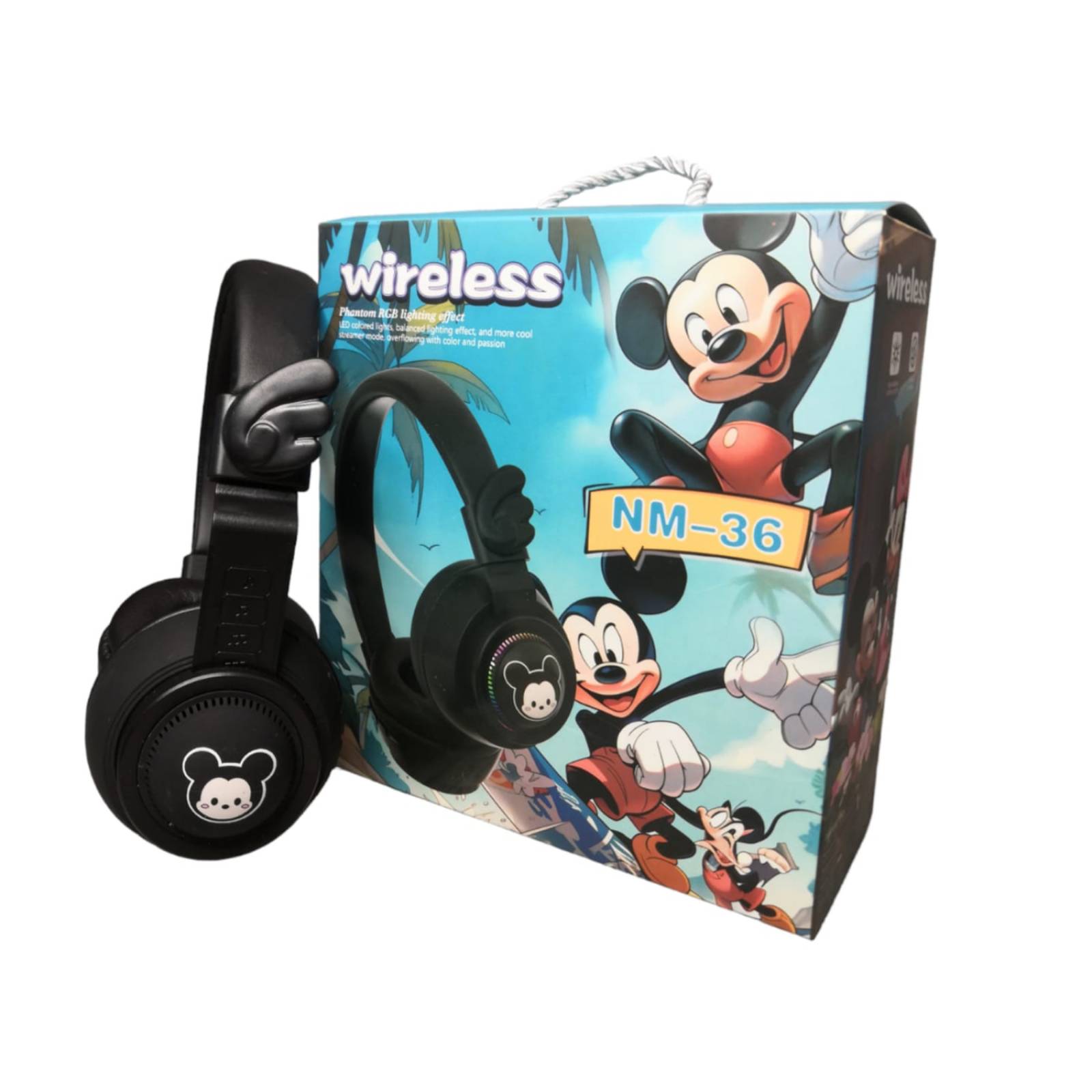 Audífonos de Diadema Bluetooth Mickey Mouse con Luz 