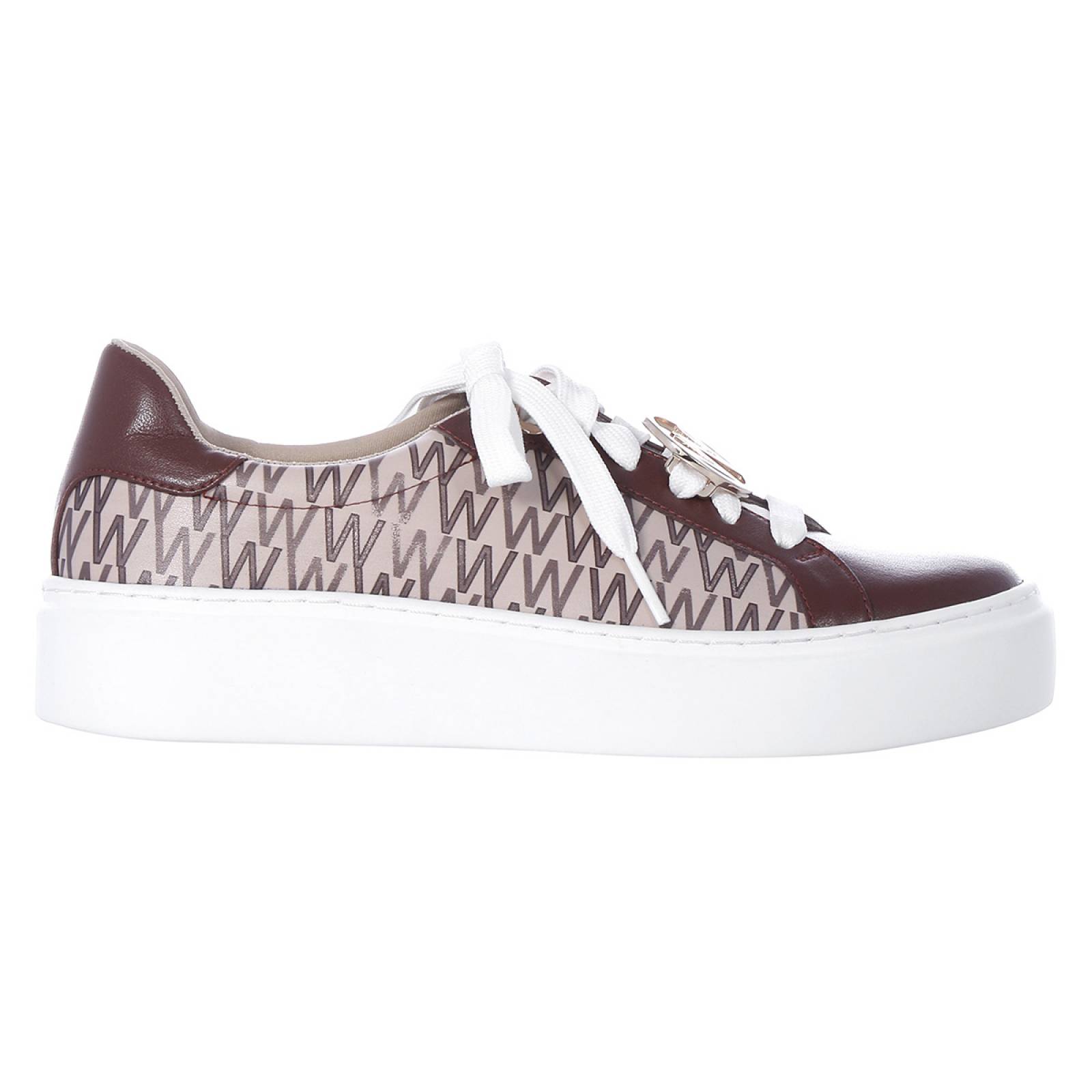 Tenis Para Mujer Westies modelo WERIVERUN color cafe, composición sintetico monogram
