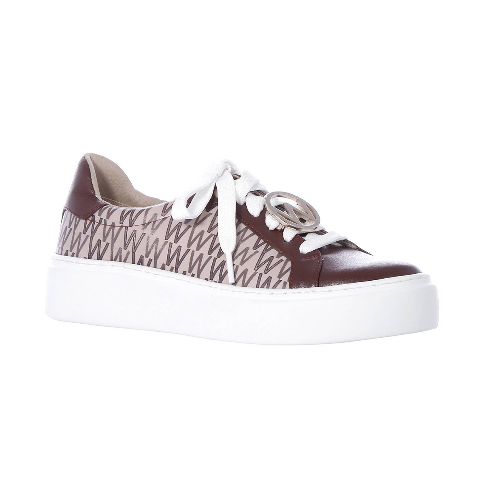 Tenis Para Mujer Westies modelo WERIVERUN color cafe, composición sintetico monogram