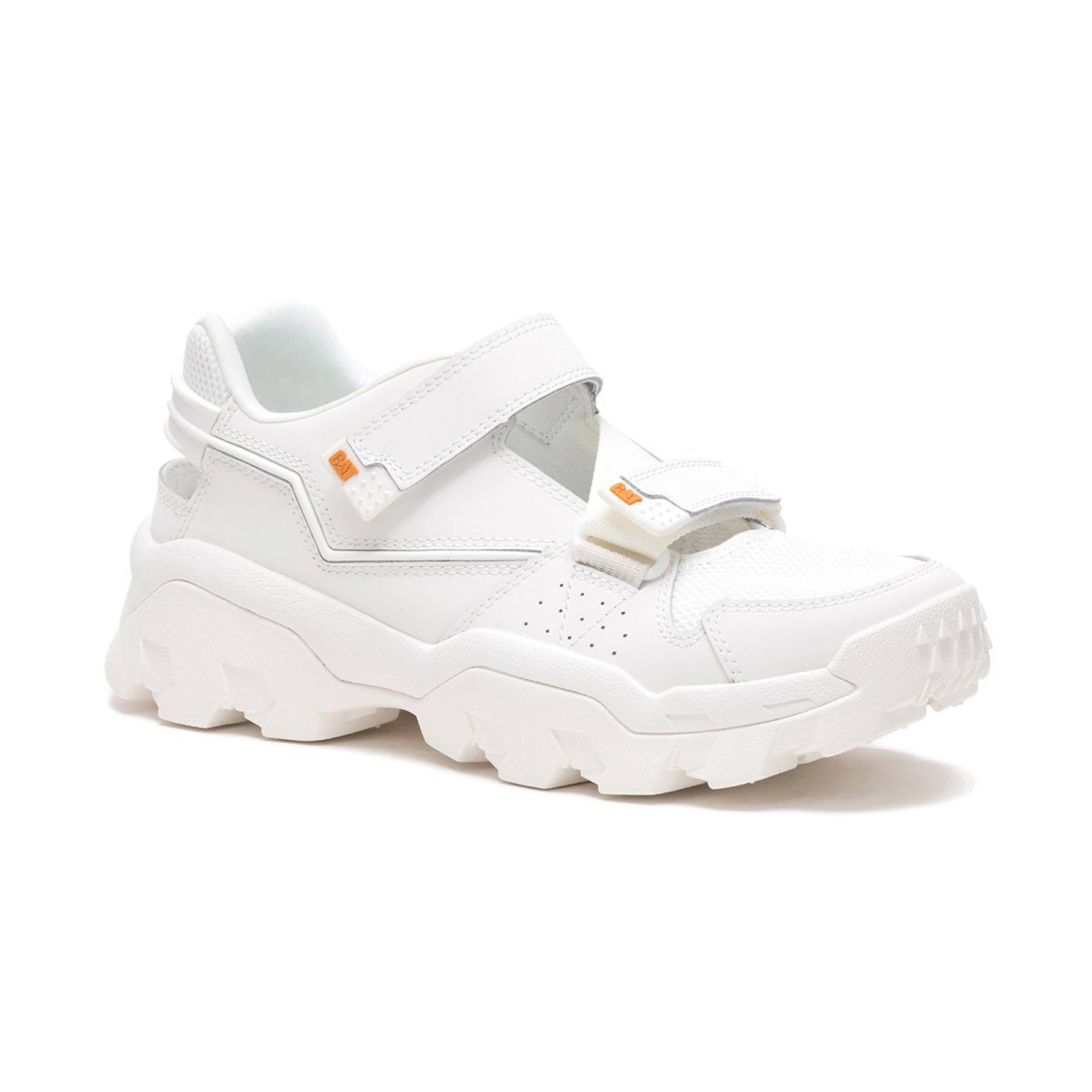 Tenis Para Mujer Cat modelo P110584W color blanco, composición piel