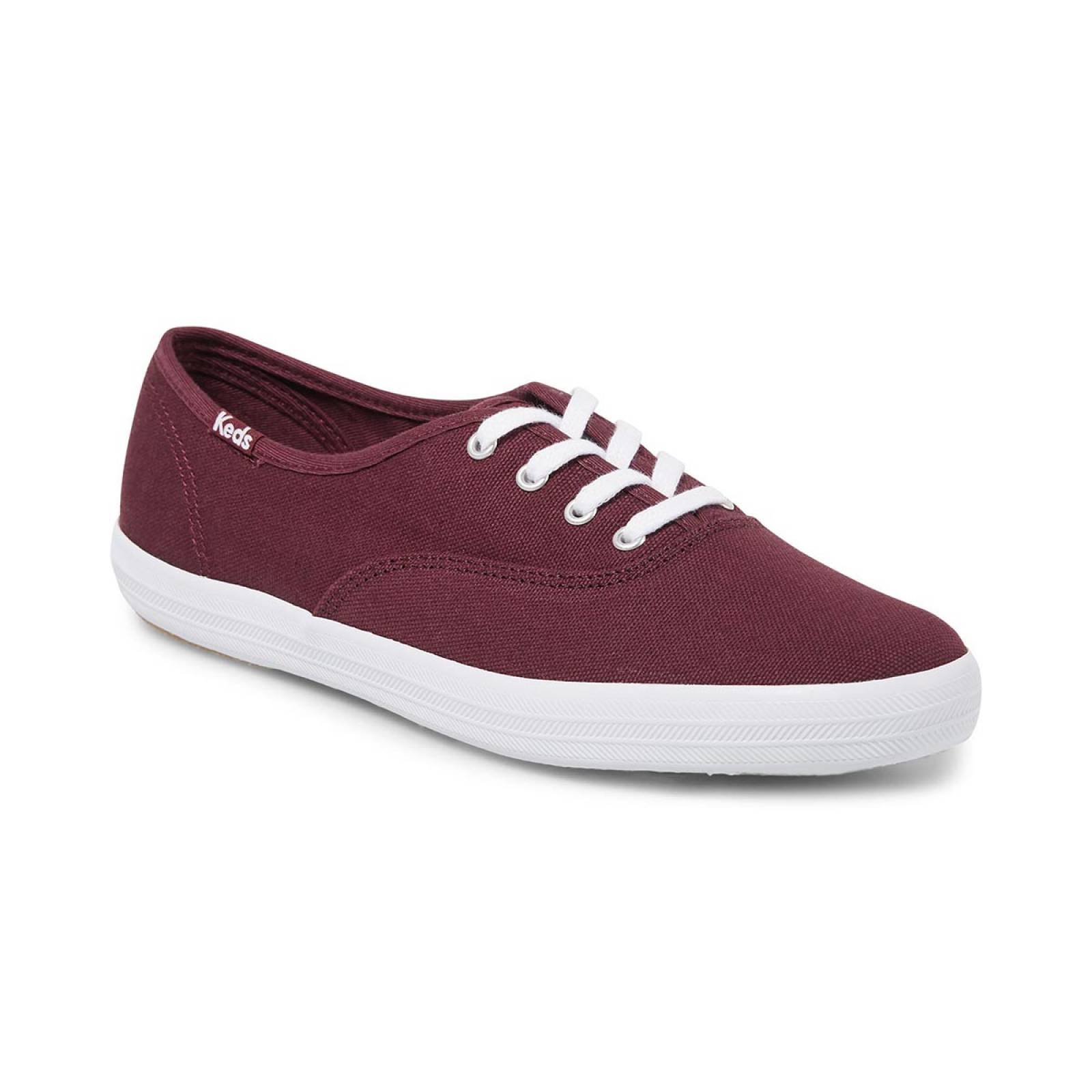 Tenis Para Mujer Keds modelo WF66582 color vino, composición lona