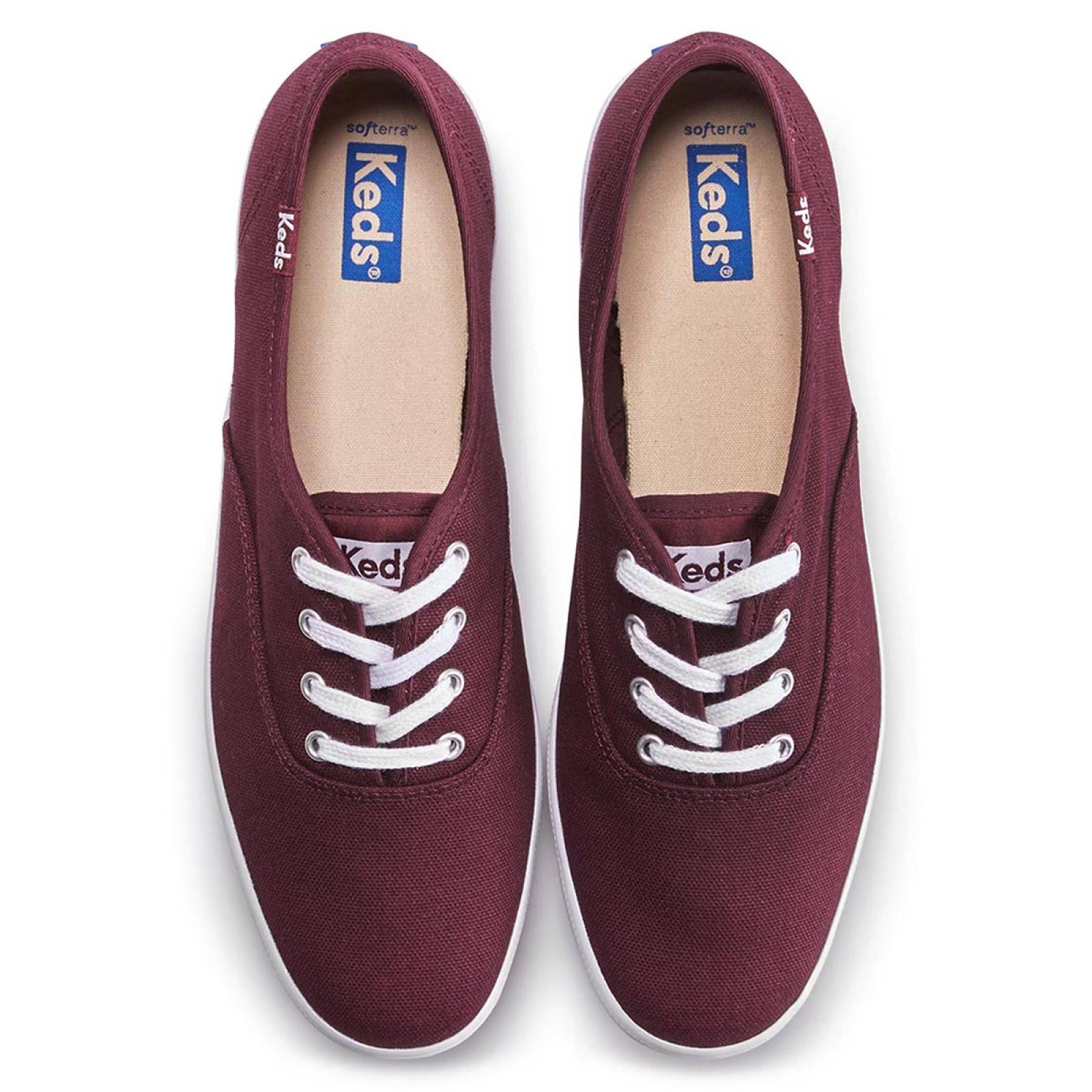 Tenis Para Mujer Keds modelo WF66582 color vino, composición lona