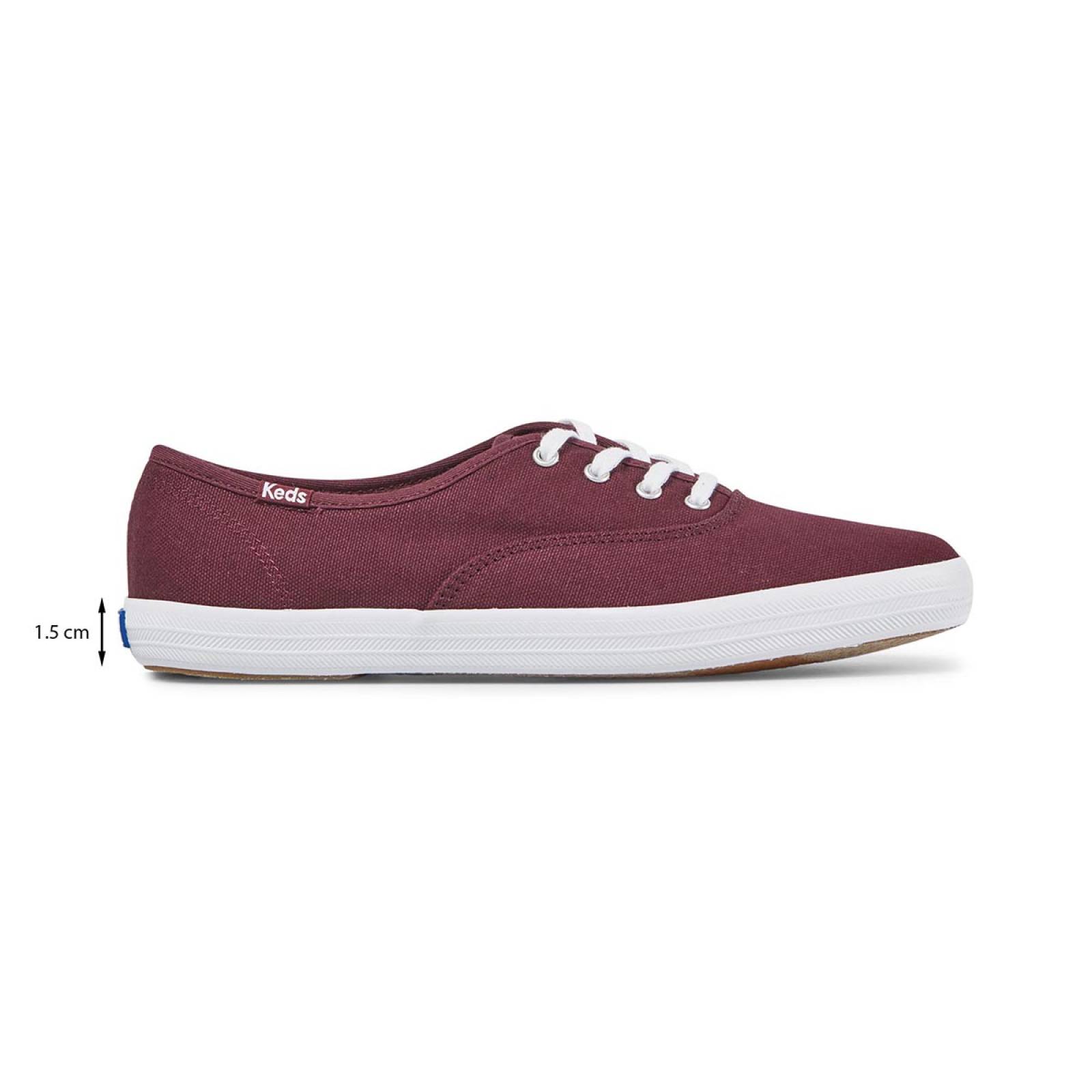 Tenis Para Mujer Keds modelo WF66582 color vino, composición lona