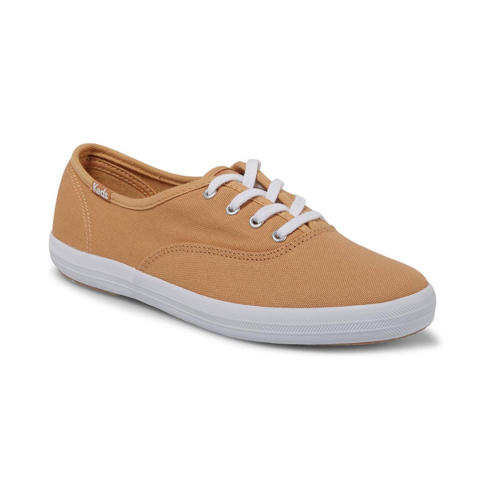 Tenis Para Mujer Keds modelo WF66583 color cafe, composición lona