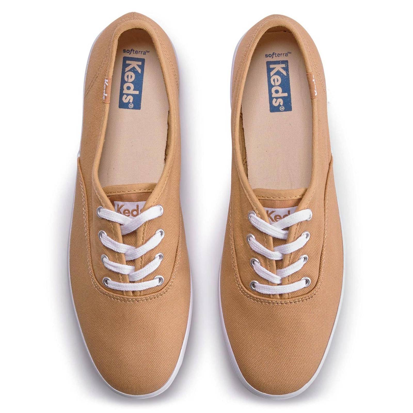 Tenis Para Mujer Keds modelo WF66583 color cafe, composición lona
