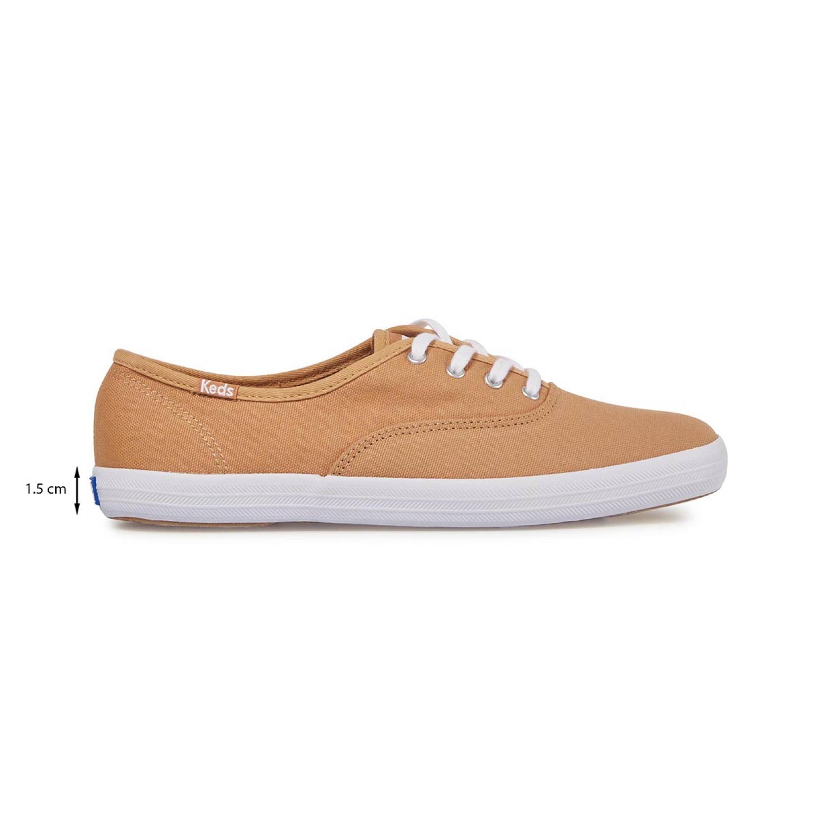Tenis Para Mujer Keds modelo WF66583 color cafe, composición lona