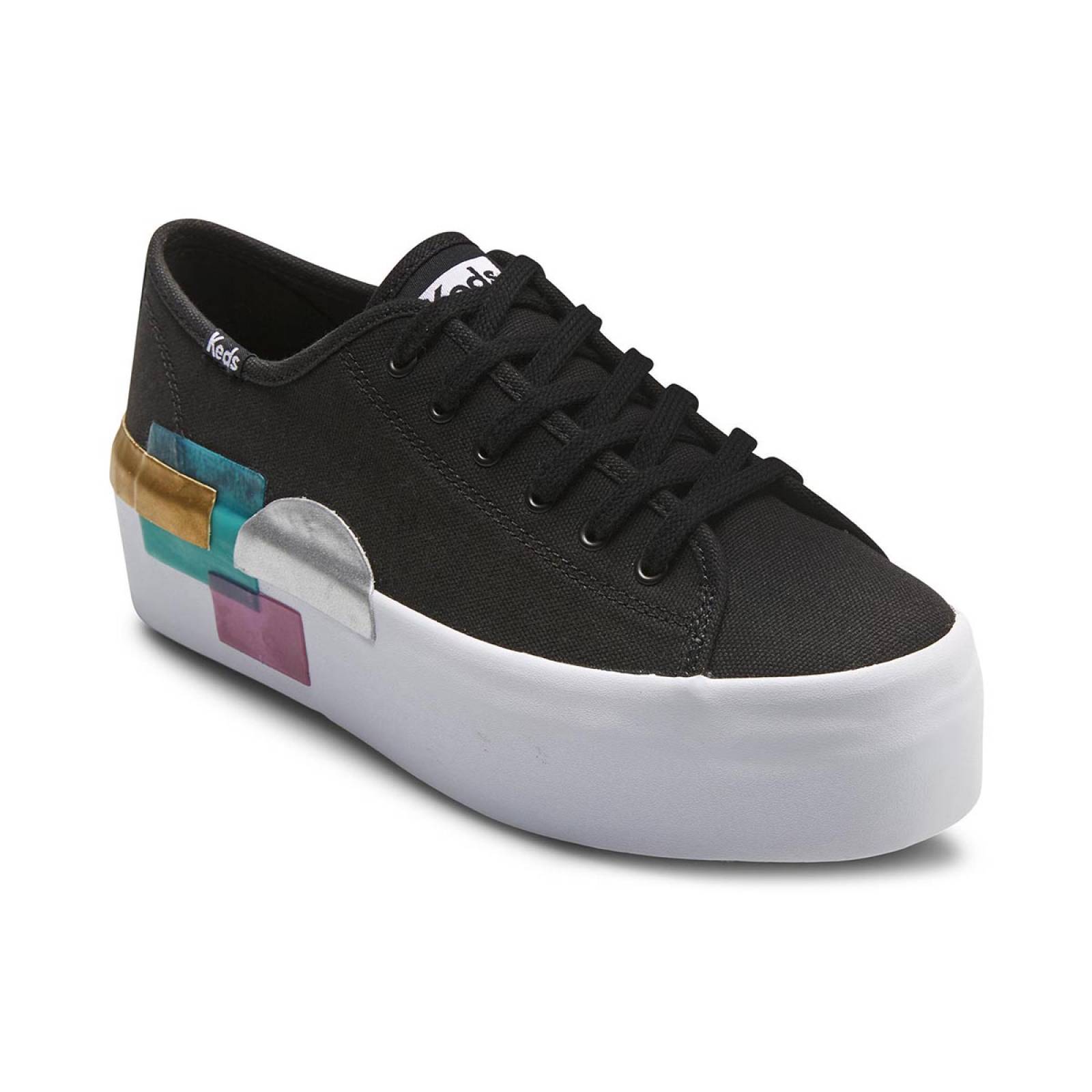 Tenis Para Mujer Keds modelo WF66383 color negro, composición lona