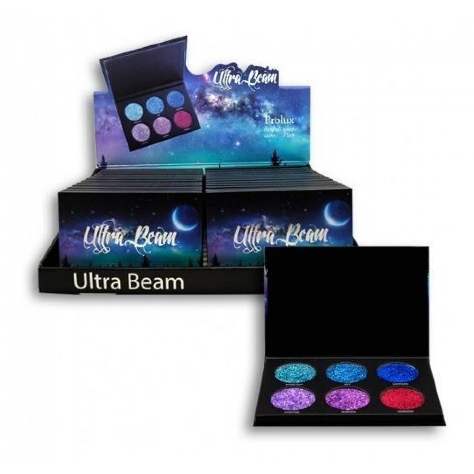 Paleta Sombra Ojos Con Brillantina Prolux Prensada 6 Tonos 