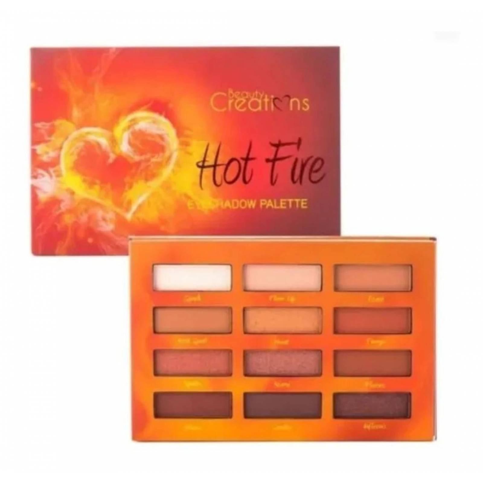 Paleta De Sombras Hot Fire Beauty Creations 12 Tonos 