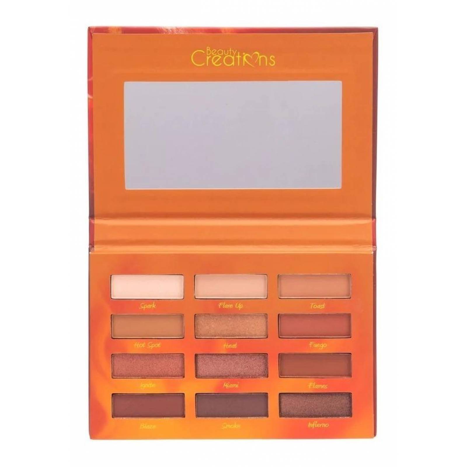 Paleta De Sombras Hot Fire Beauty Creations 12 Tonos 