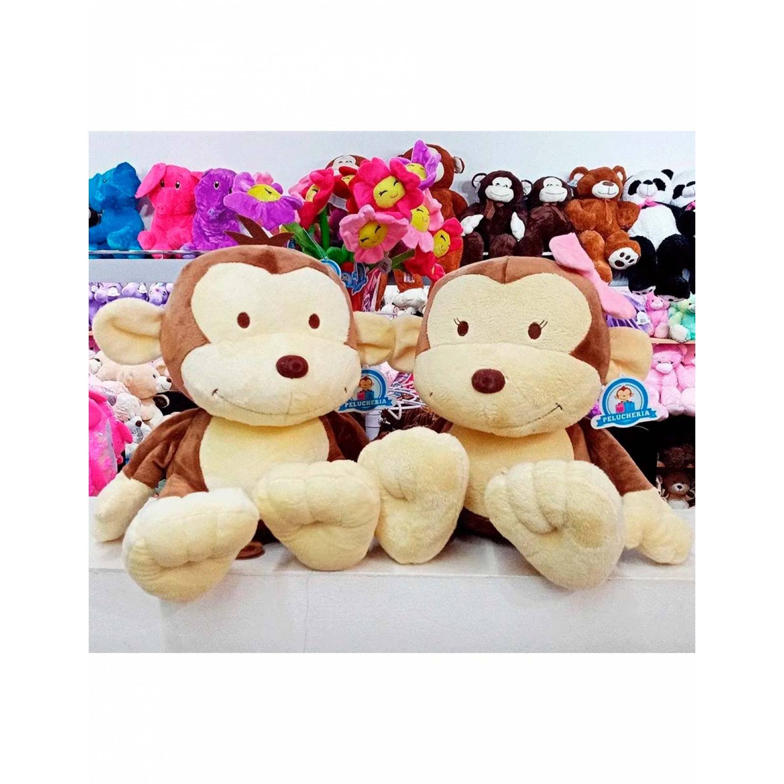 Pareja de Peluches Chango Miko Mika Monitos Grandes 33cm