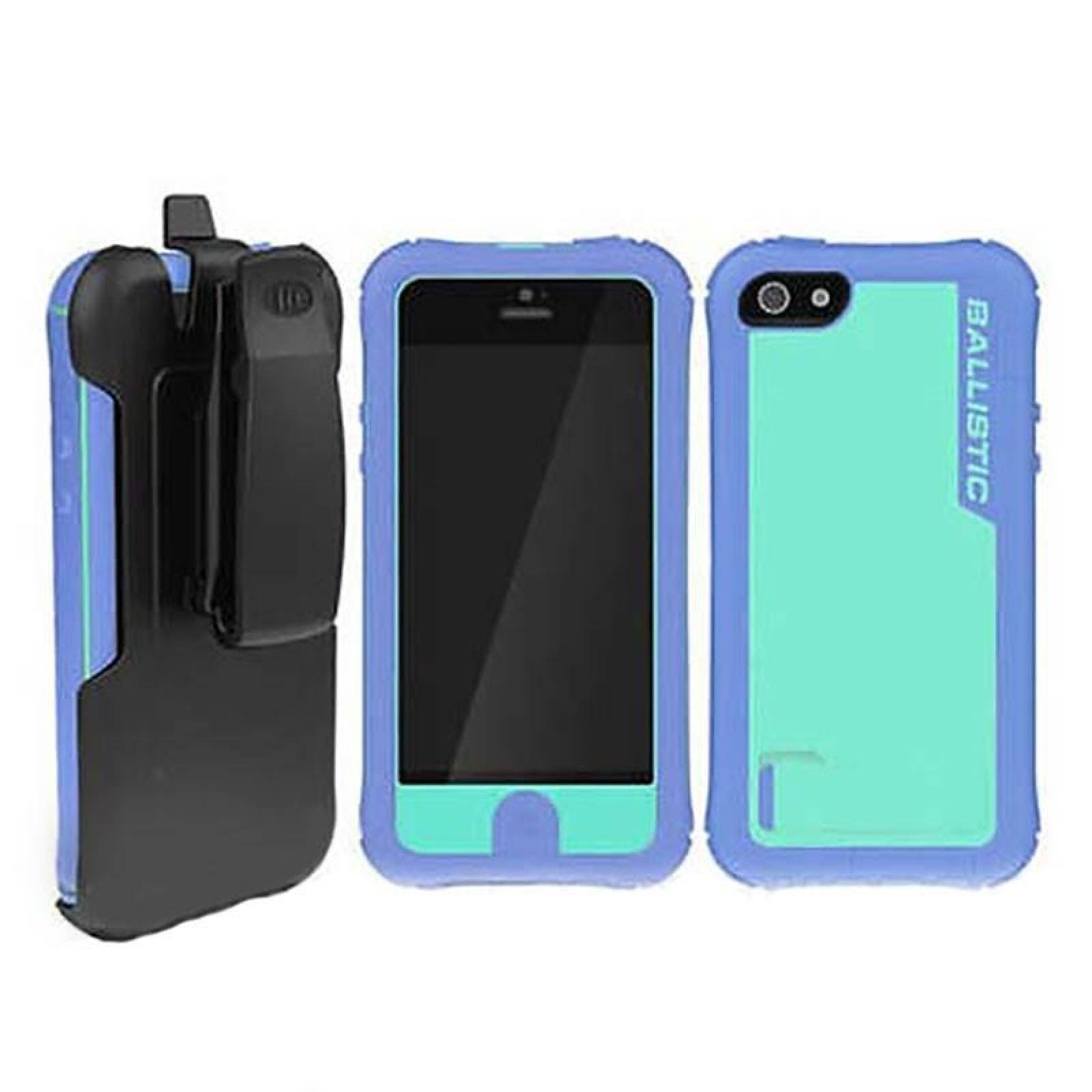 . Funda Ballistic Every para iPhone 5 Lila Verde con clip