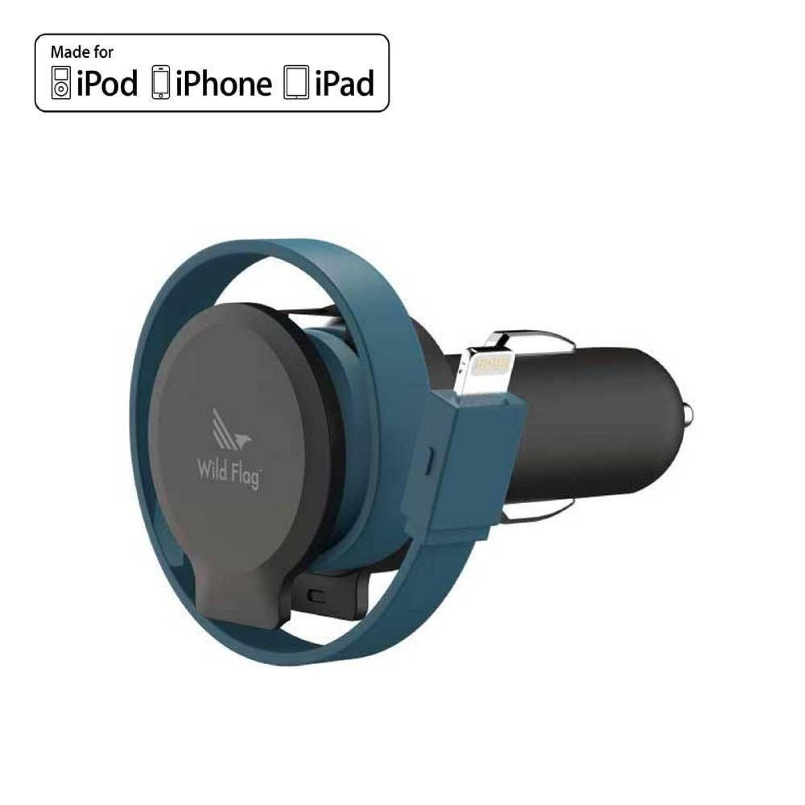 Cargador Auto Lightning 3.4A certificado para iPhone iPad - Wild Flag 