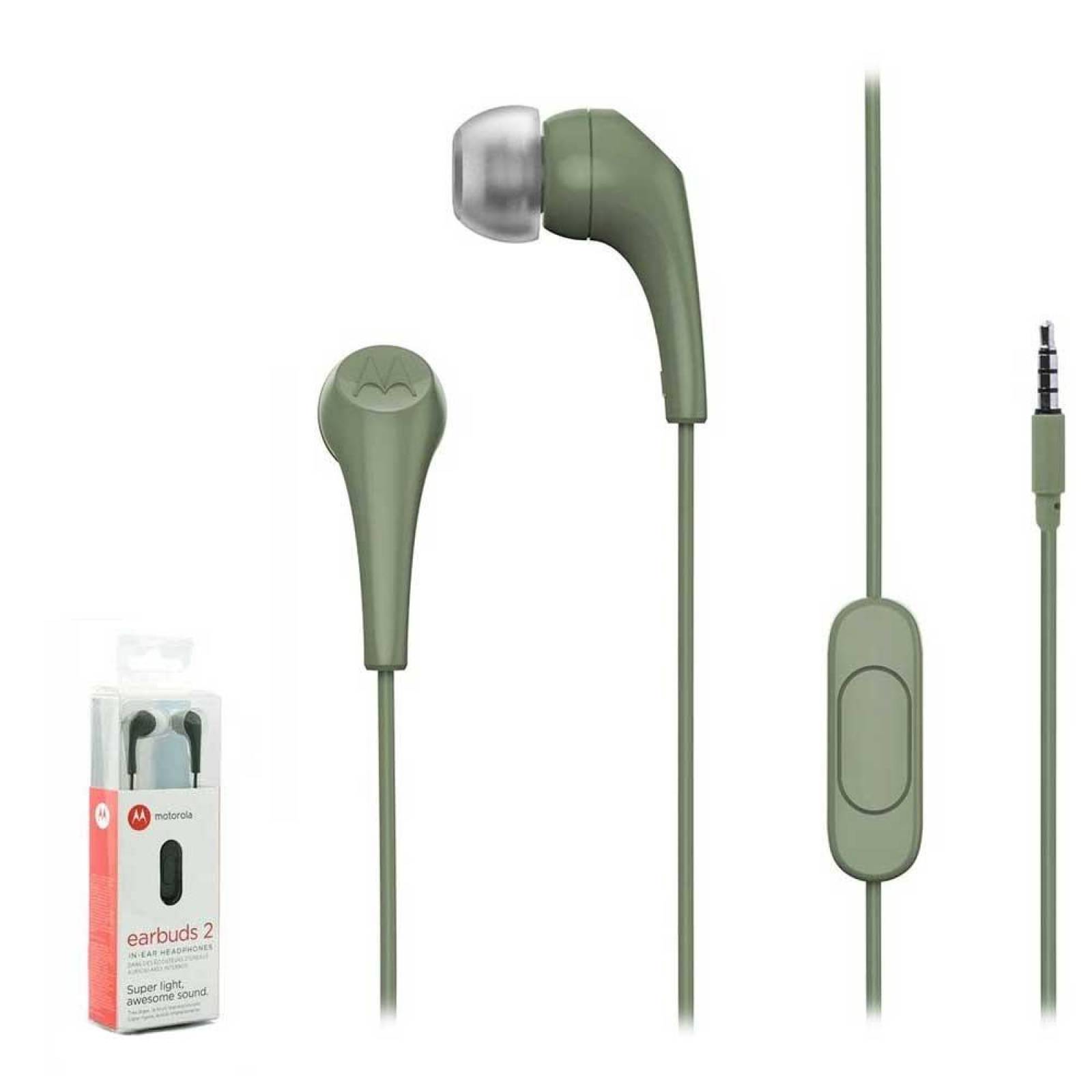 Manos Libres auricular MOTOROLA Earbuds 2 VERDE Olivo - 3.5mm Universal 