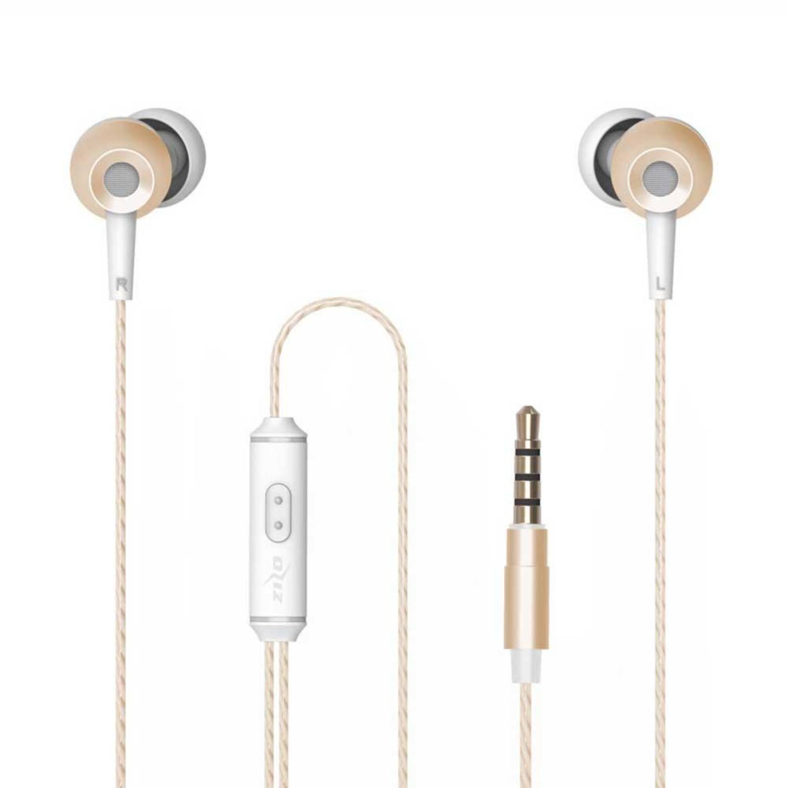 Manos Libres auricular ZIZO Earbuds 3.5mm ORO Dymanic Amp Universal 