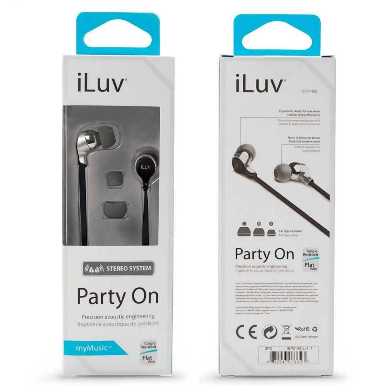 Audifonos ILUV Party On 3.5mm Universal Plata