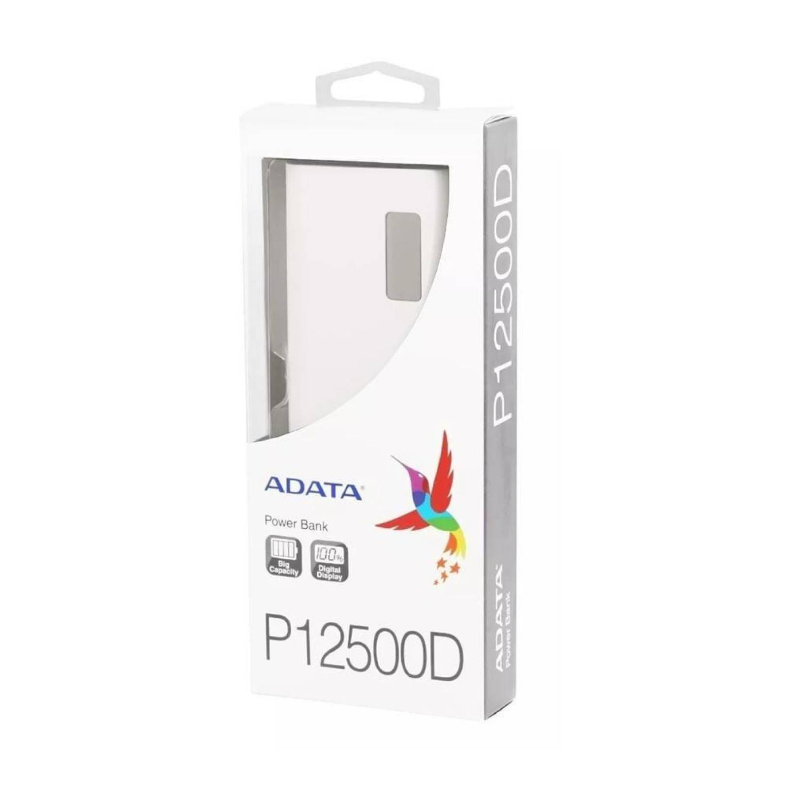 Batería Recargable ADATA Powerbank 12500mAH Blanco Universal
