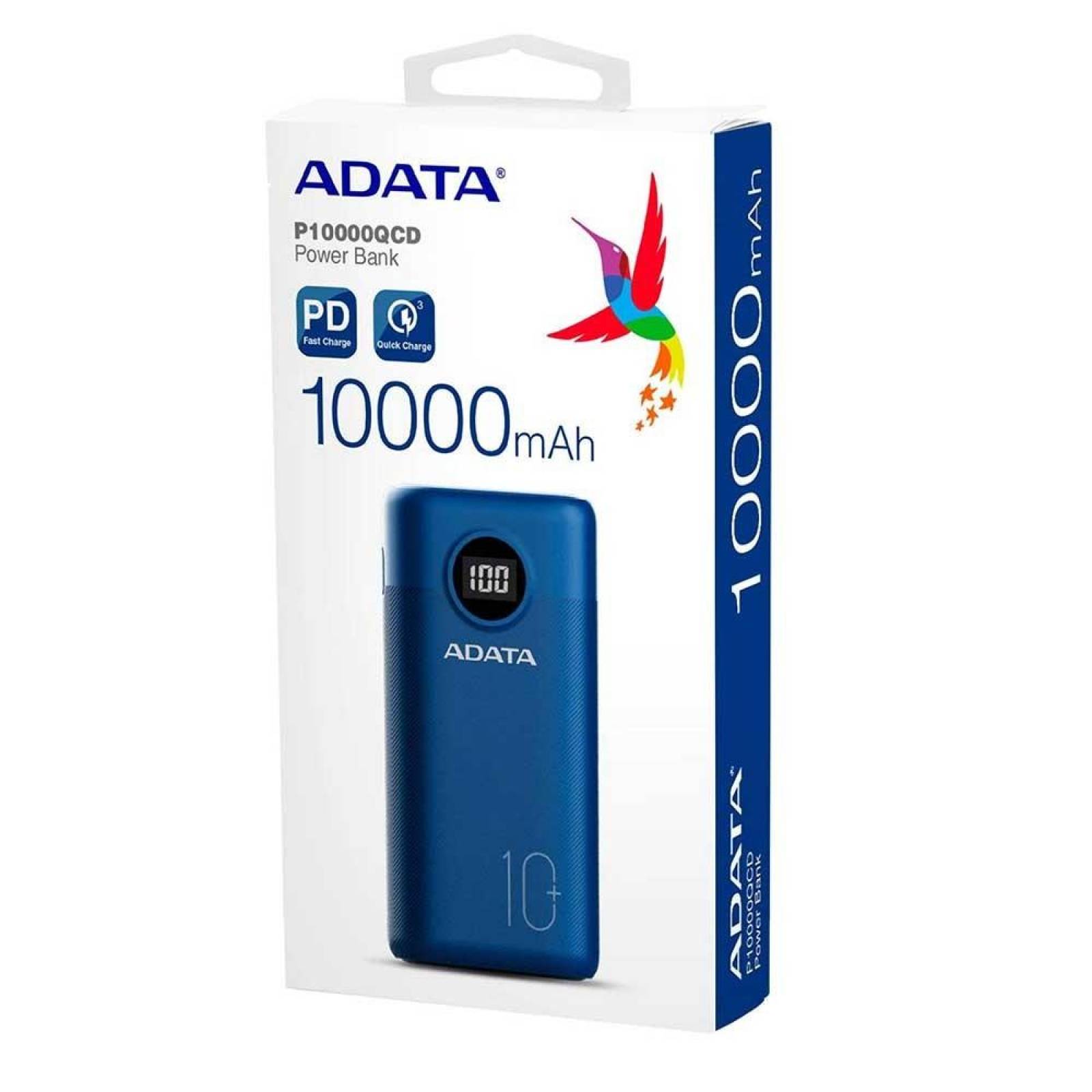 Bateria Recargable ADATA Powerbank 10000mAH AZUL Universal 
