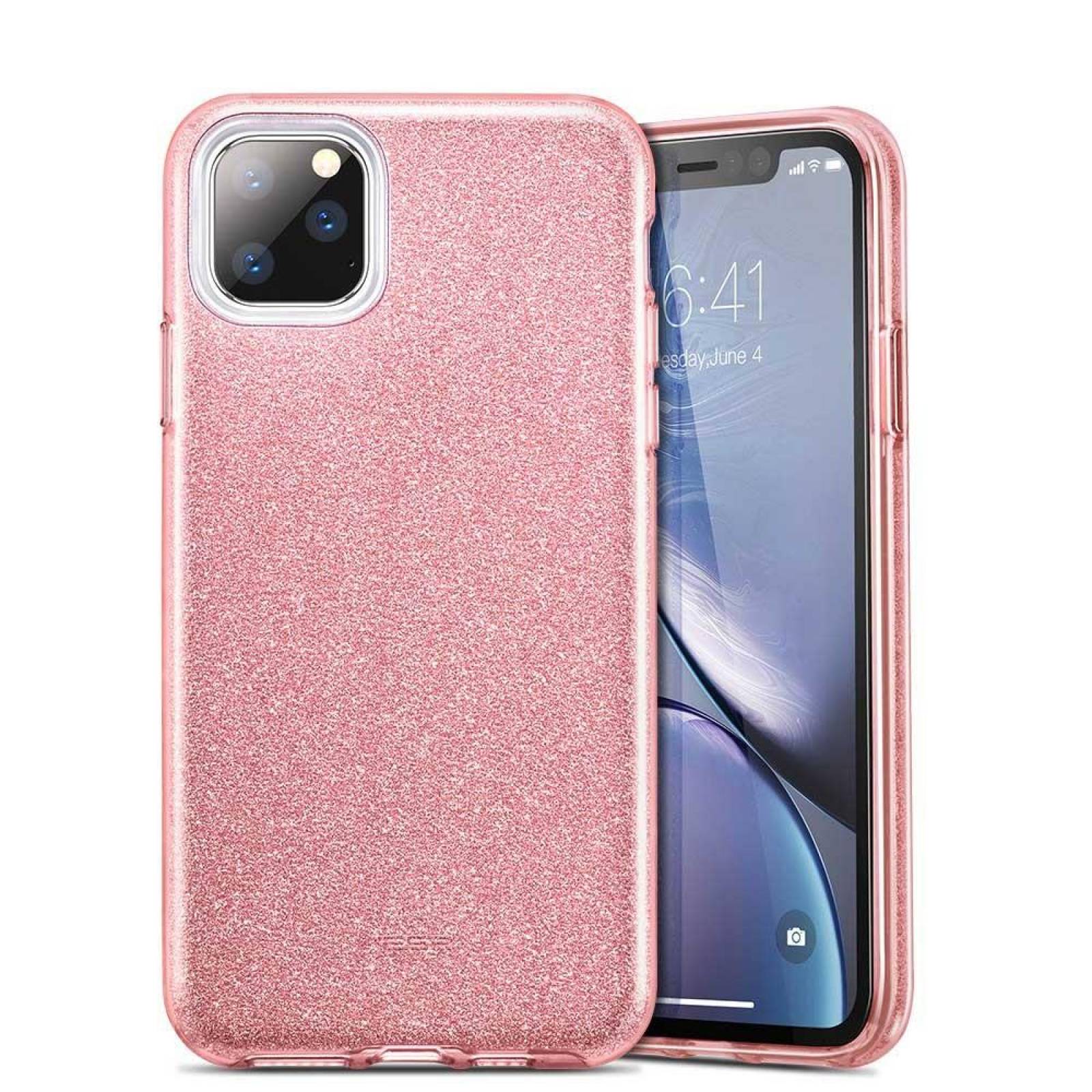 Funda Para iPhone 11, Transparente/rosa/glitter/resistente