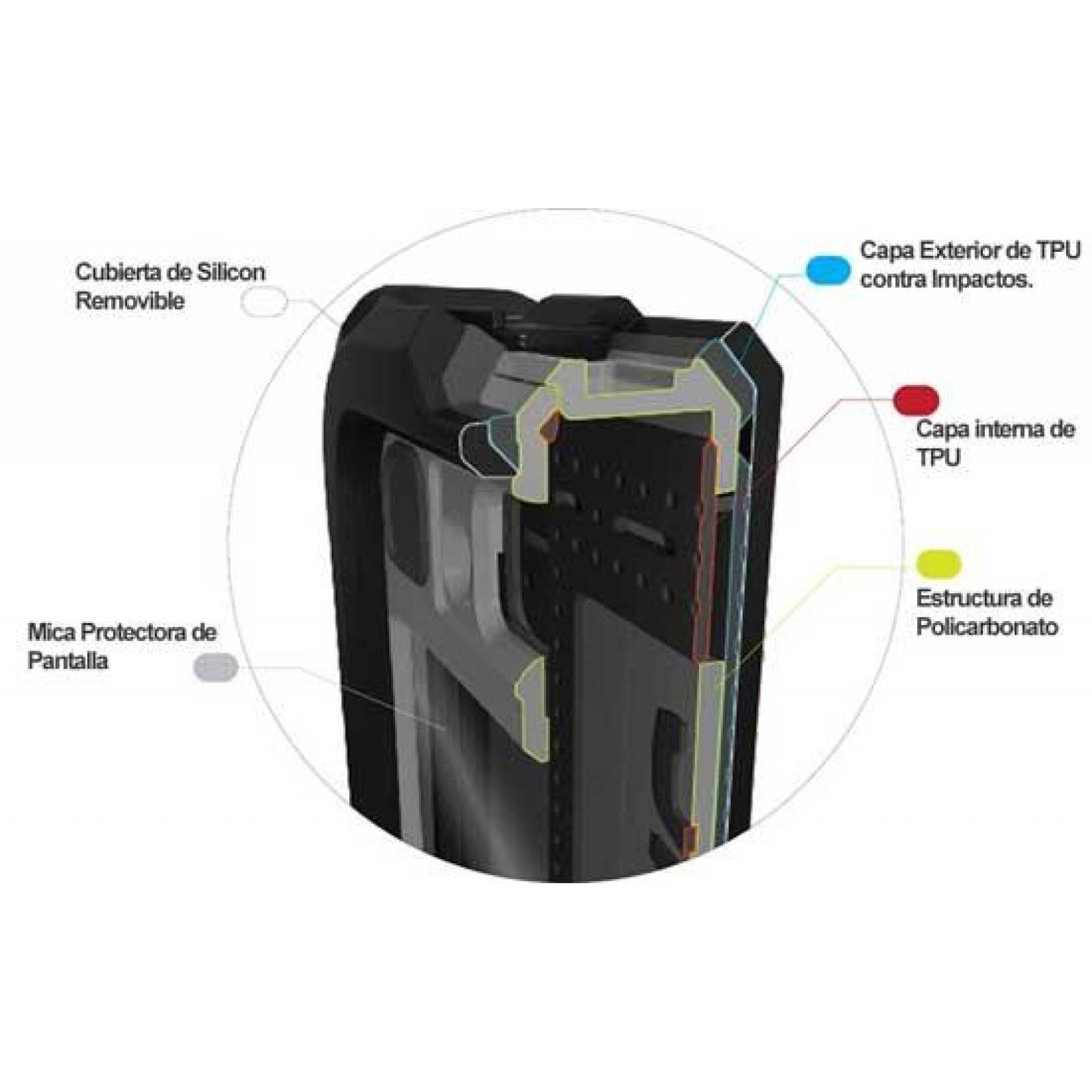 . Funda Ballistic HC para HTC Evo 4G Negro con clip