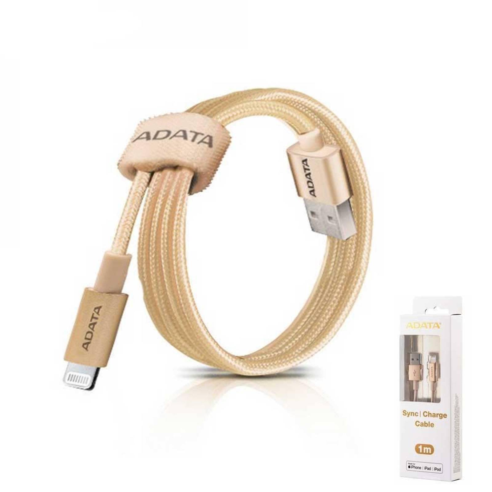 Cable Datos Lightning ADATA certificado Dorado para iPhone iPod iPad 