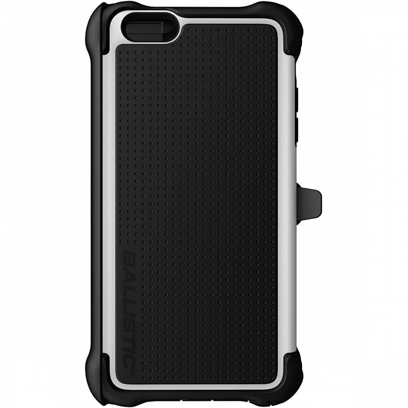 . Funda Ballistic TJ MAXX para iPhone 6s PLUS Blanco Negro con Clip 