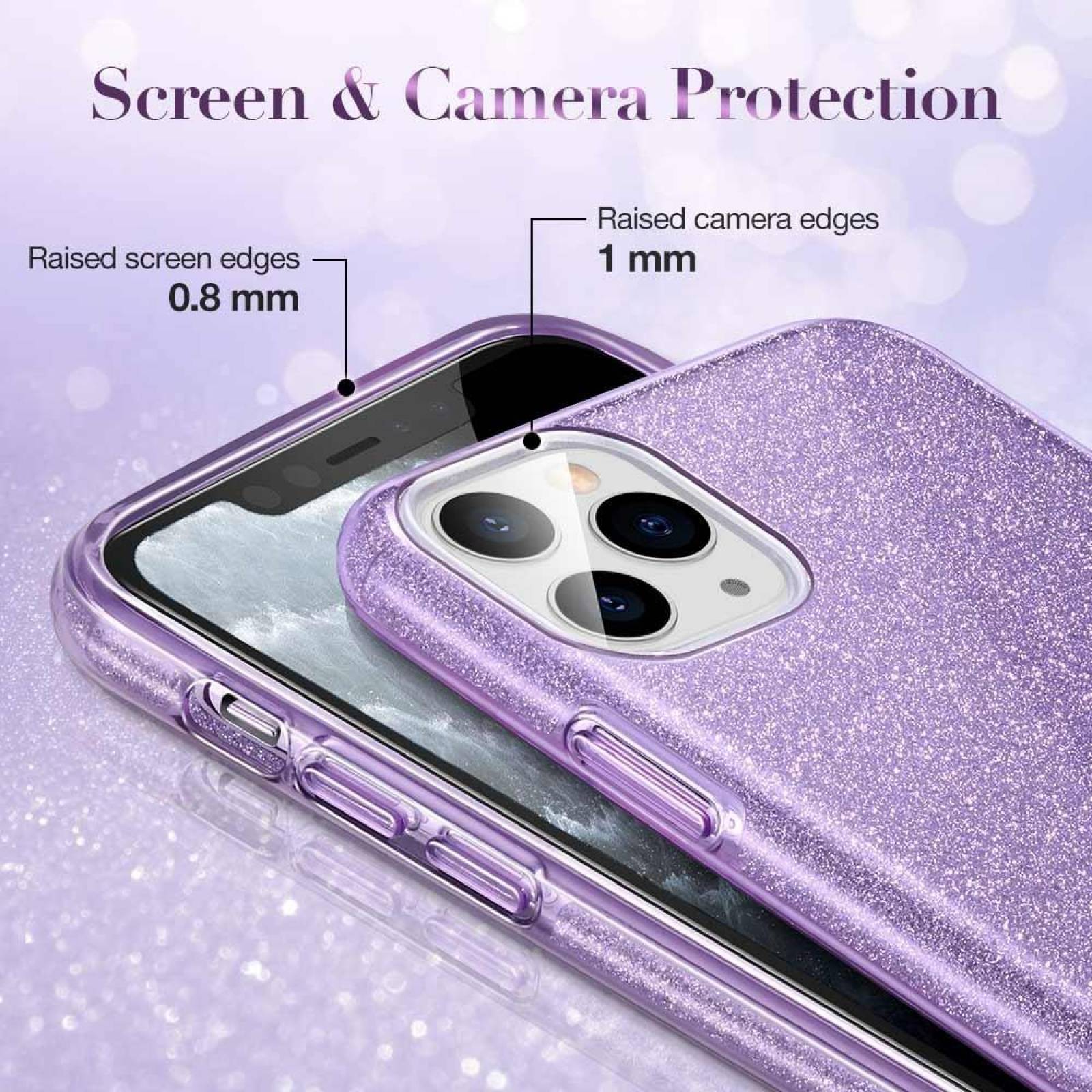 Funda ESR Glitter para iPhone 11 PRO MAX Lila Brillos 