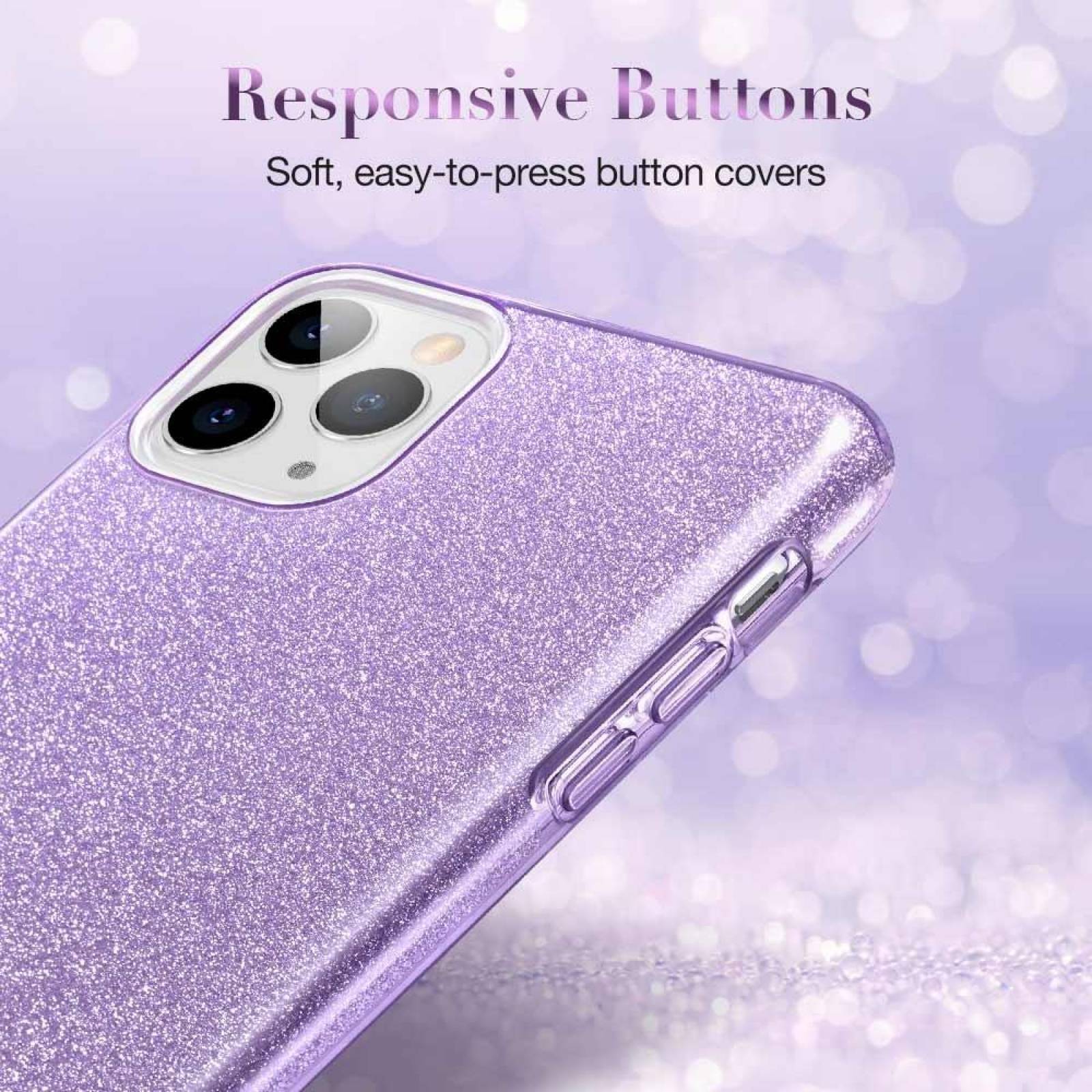 Funda ESR Glitter para iPhone 11 PRO MAX Lila Brillos 