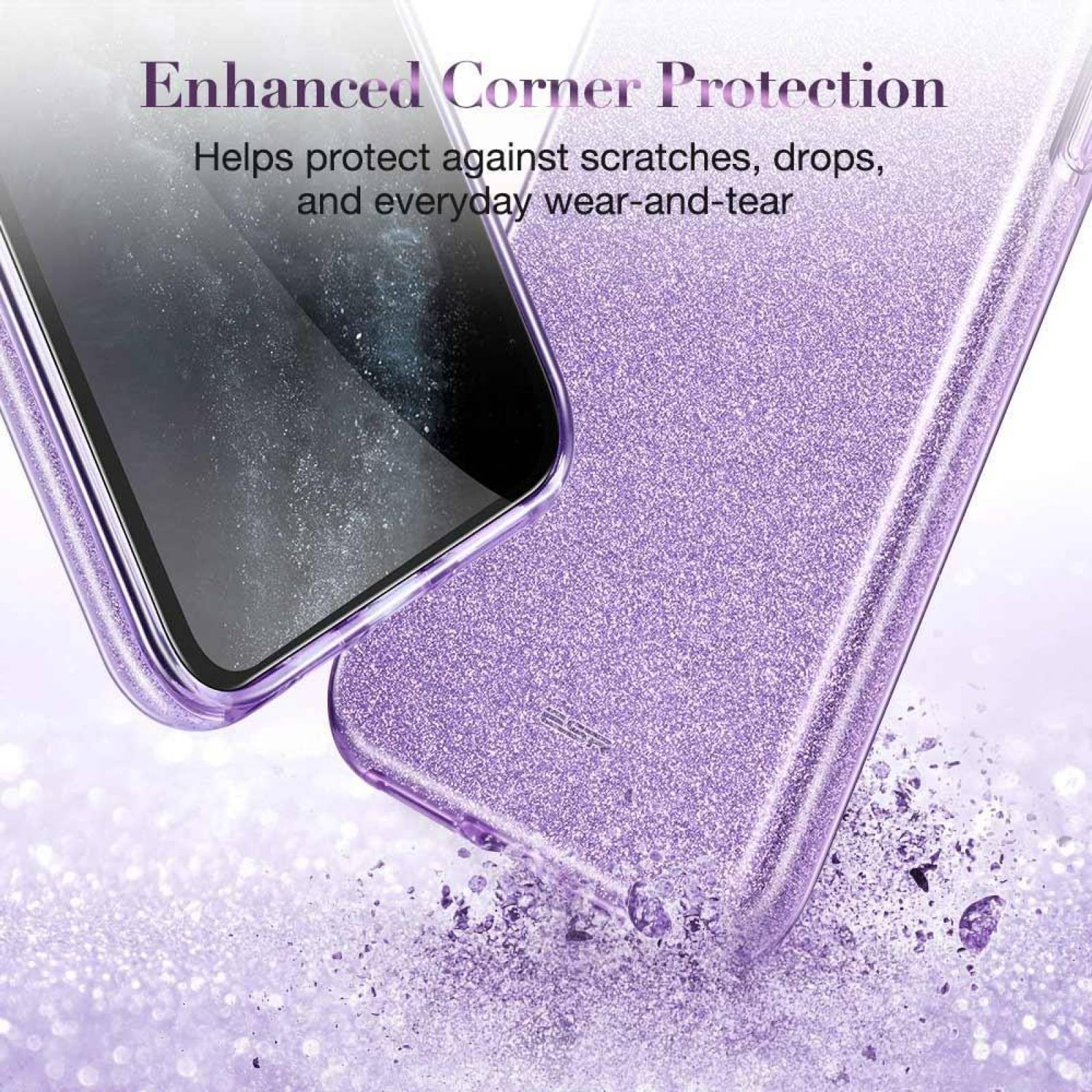 Funda ESR Glitter para iPhone 11 PRO MAX Lila Brillos 