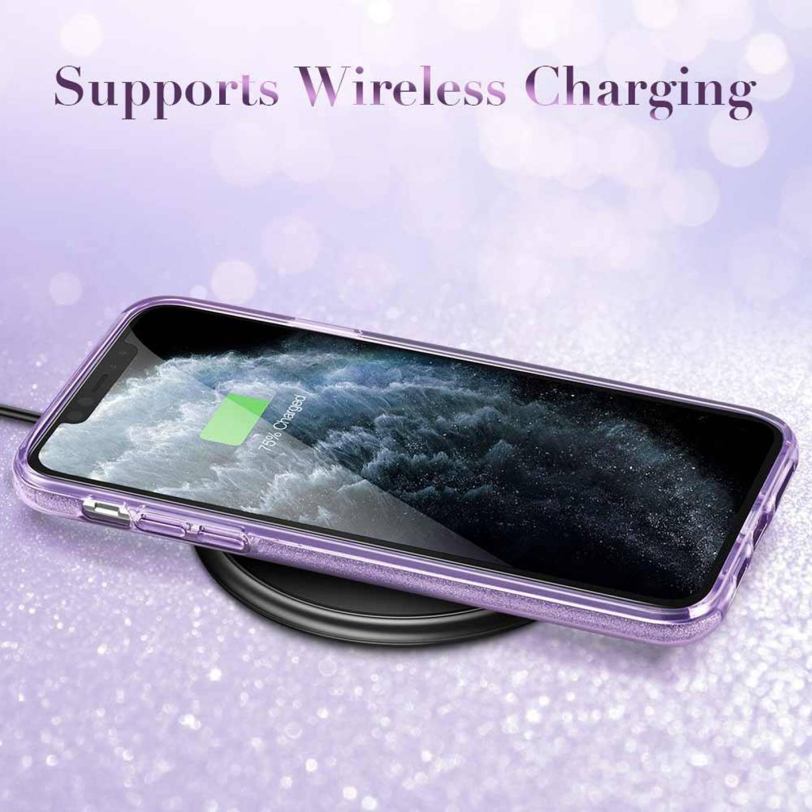 Funda ESR Glitter para iPhone 11 PRO MAX Lila Brillos 
