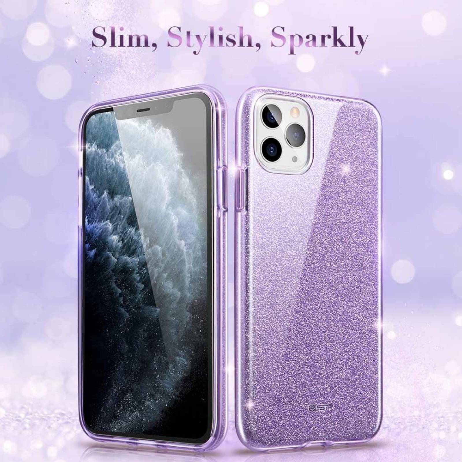 Funda ESR Glitter para iPhone 11 PRO MAX Lila Brillos 