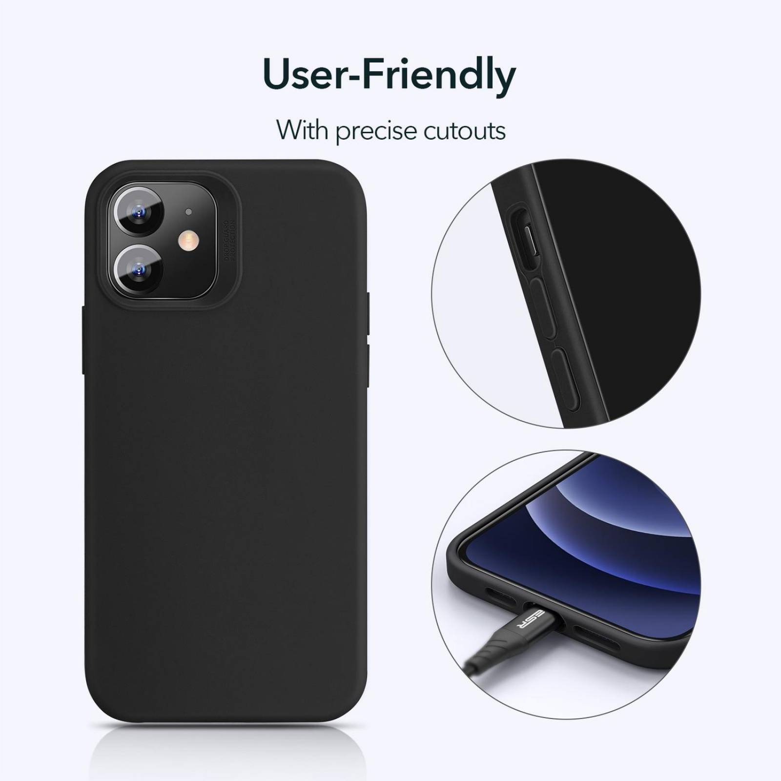 Funda ESR Cloud para iPhone 12 MINI - Negra 