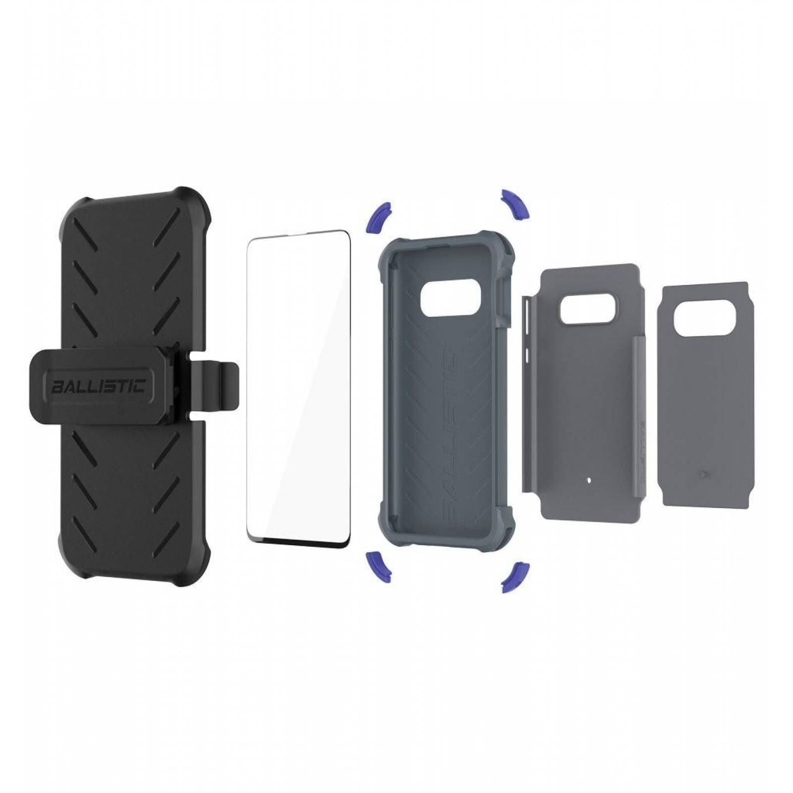 . Funda BALLISTIC TJ Maxx para Samsung S10 - Gris protector uso rudo con clip y mica 