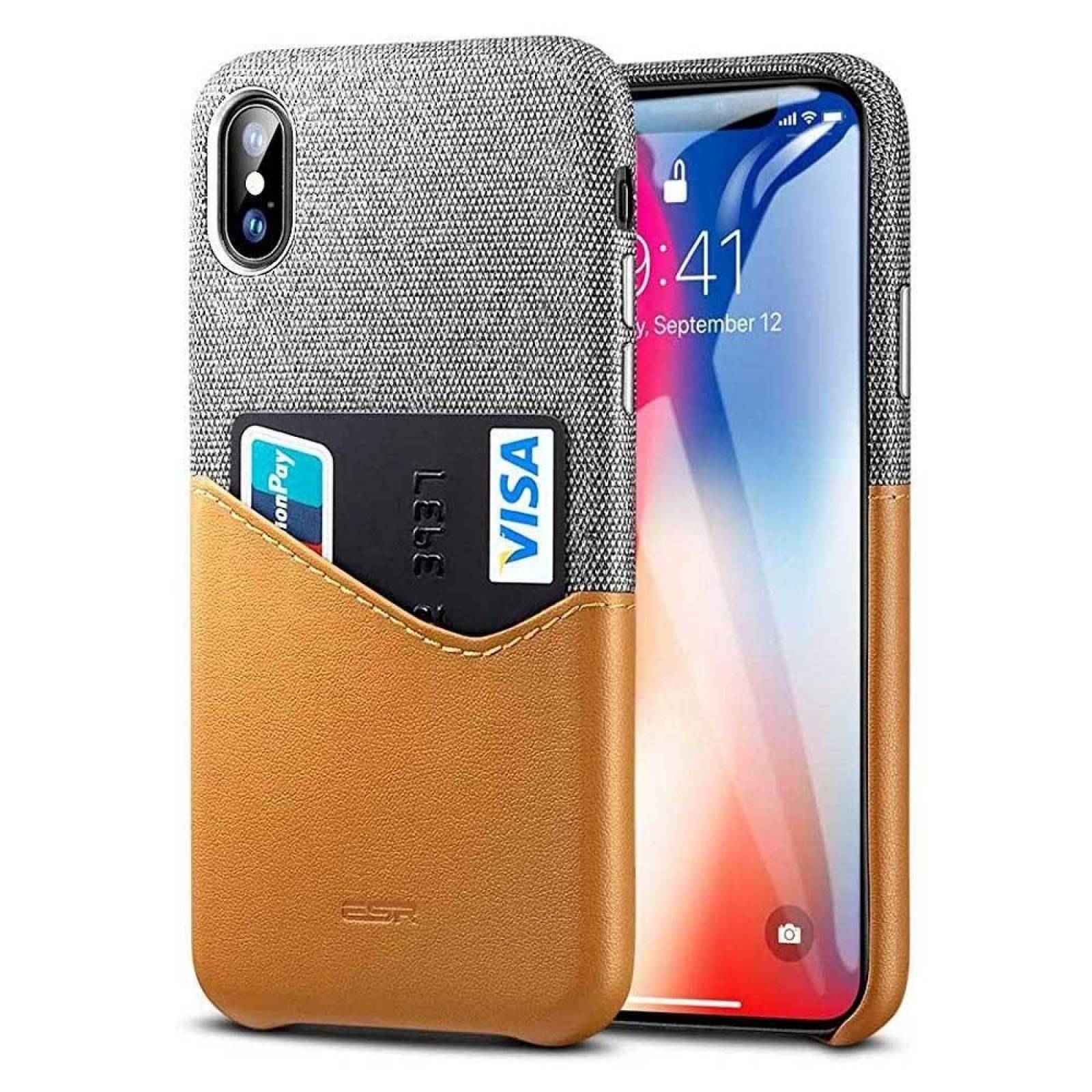 Funda ESR Metro Wallet para iPhone XS iPhone X Cafe Cartera 