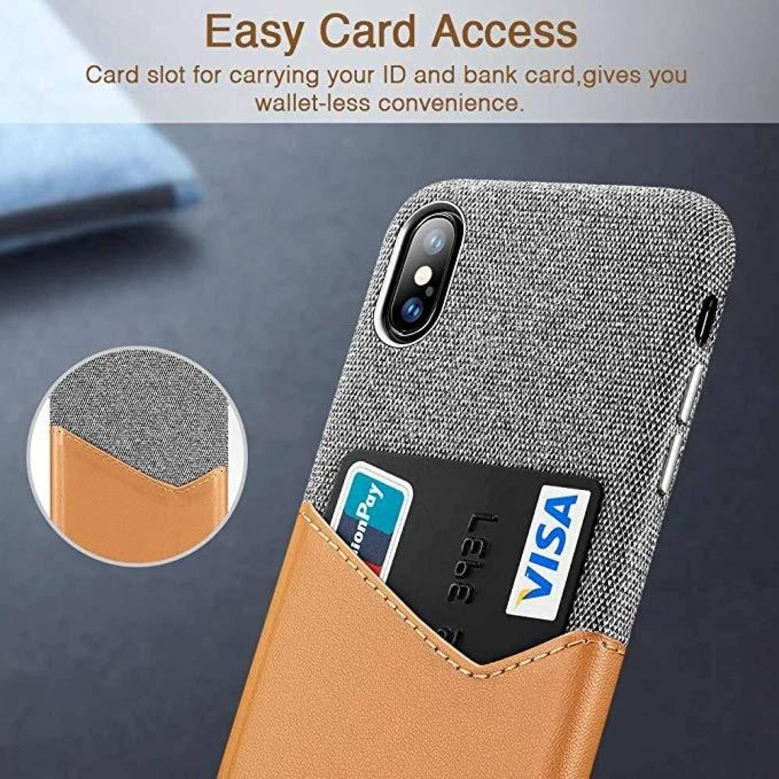 Funda ESR Metro Wallet para iPhone XS iPhone X Cafe Cartera 