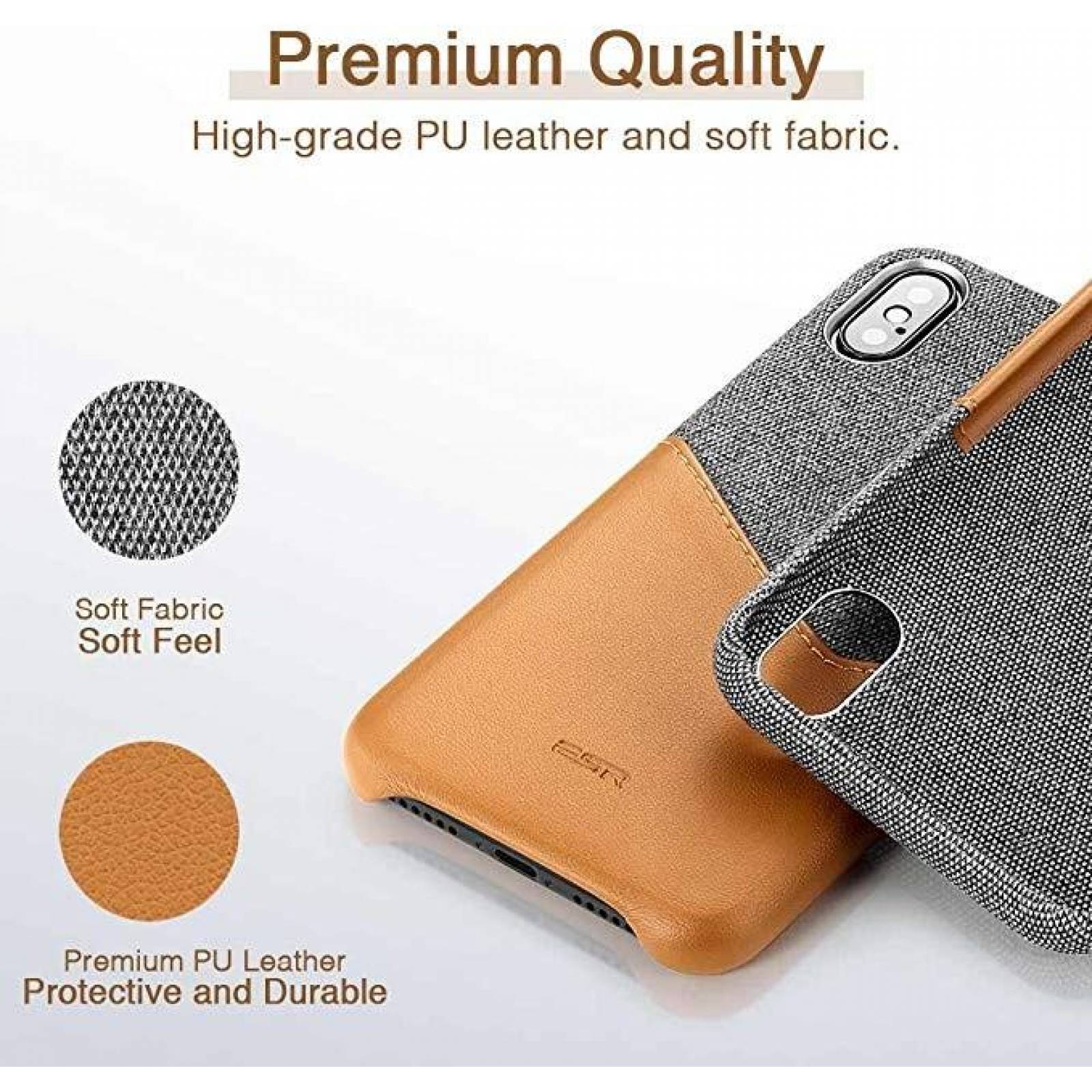 Funda ESR Metro Wallet para iPhone XS iPhone X Cafe Cartera 