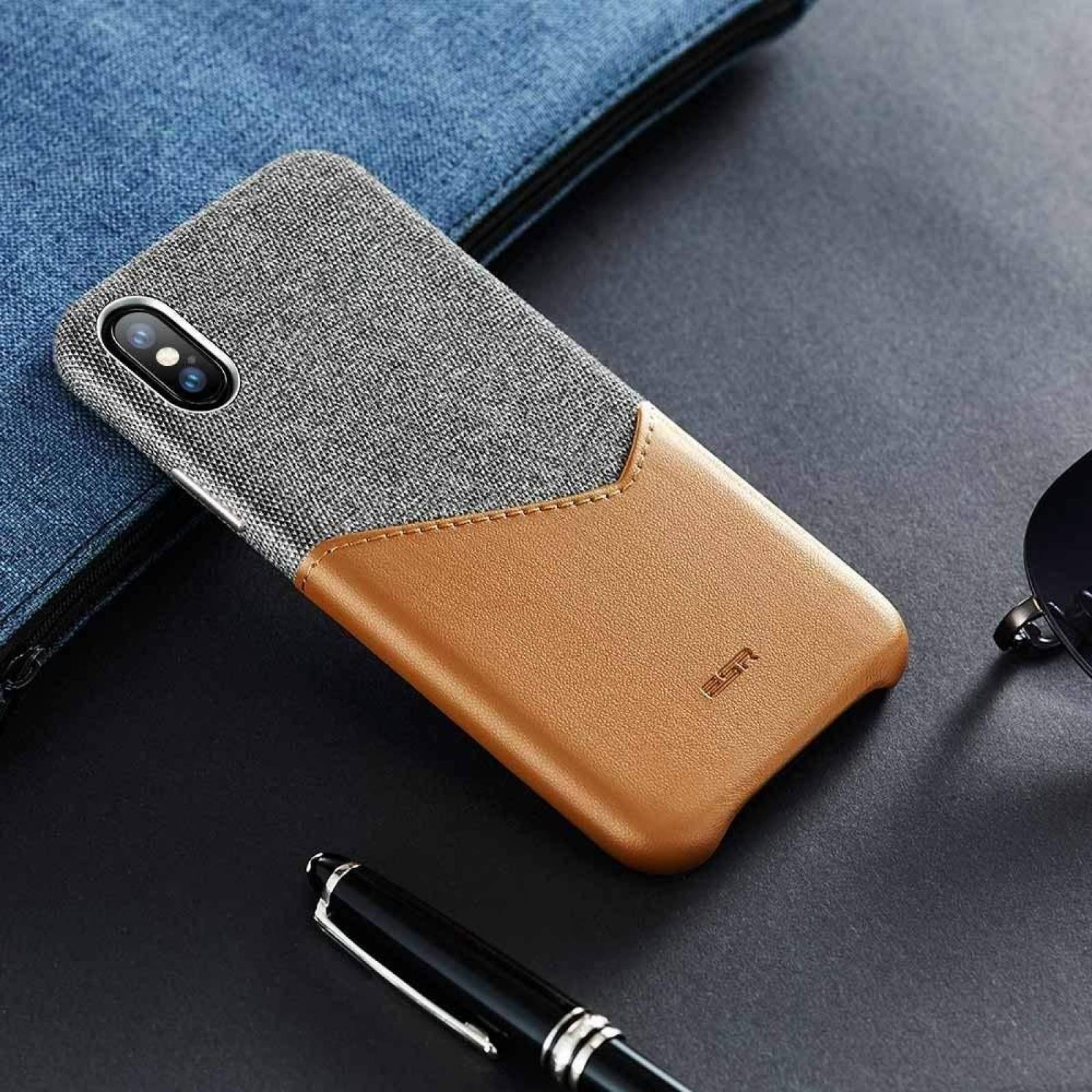 Funda ESR Metro Wallet para iPhone XS iPhone X Cafe Cartera 