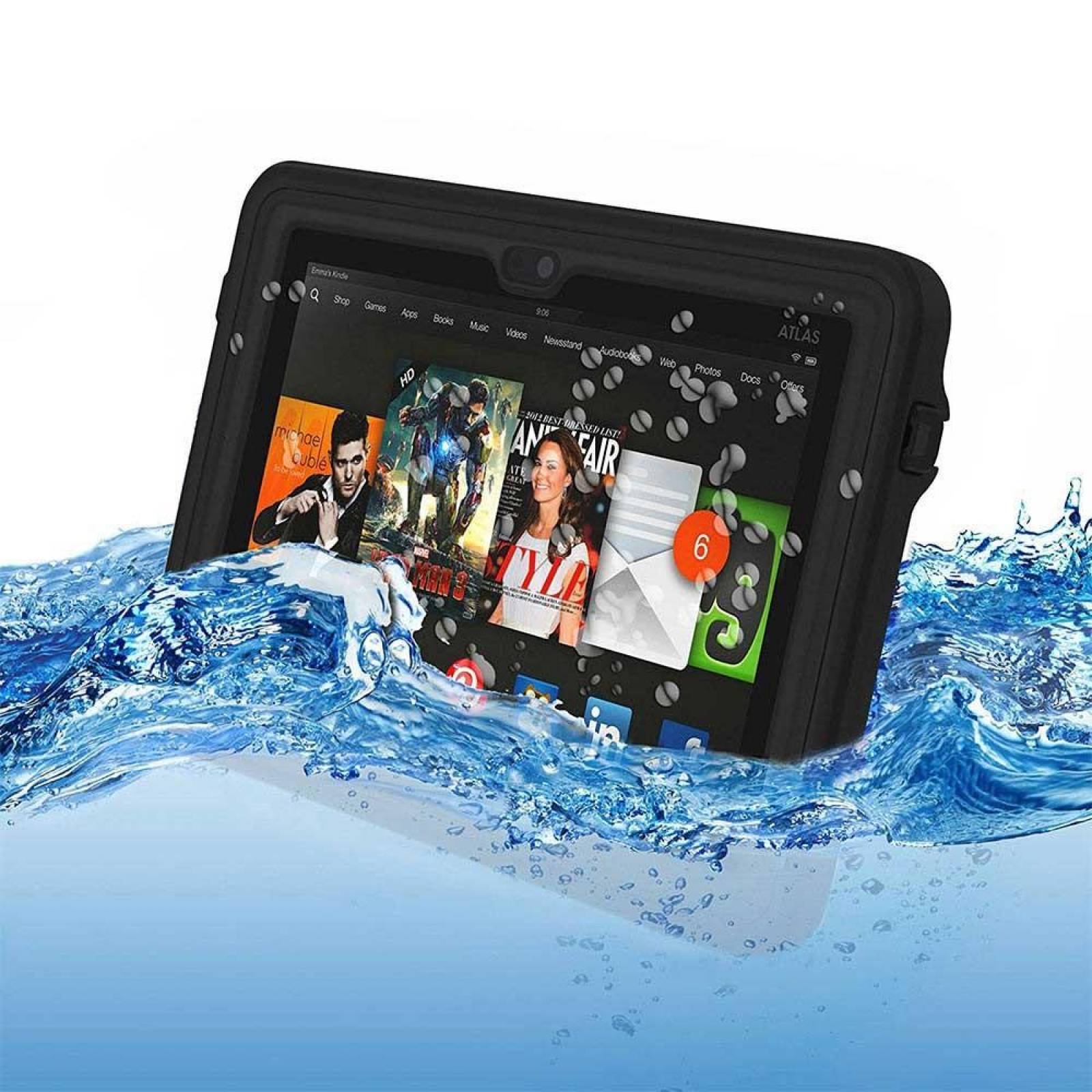 Funda INCIPIO Atlas para Kindle Fire HDX 7 - Negro protector uso rudo contra agua 