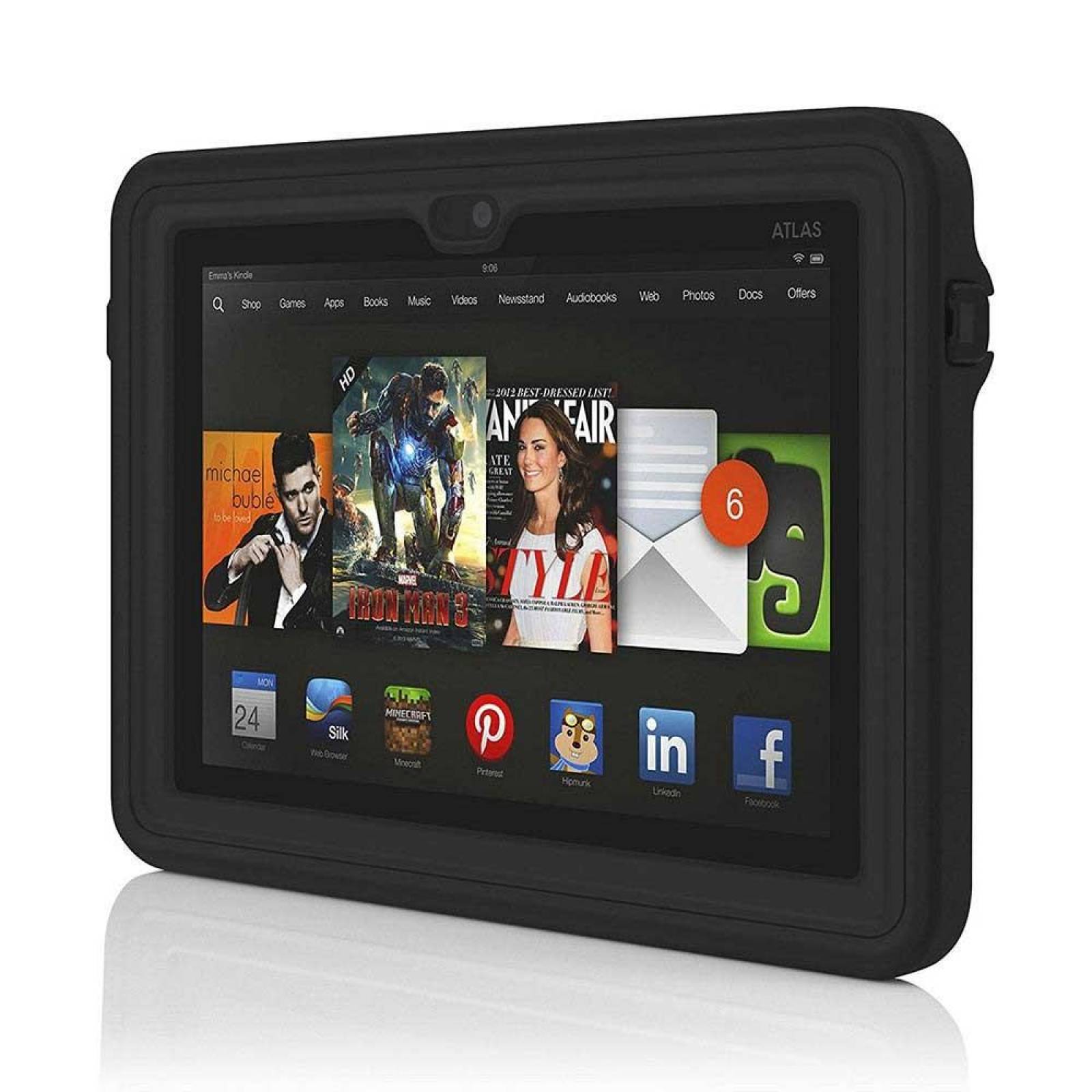Funda INCIPIO Atlas para Kindle Fire HDX 7 - Negro protector uso rudo contra agua 