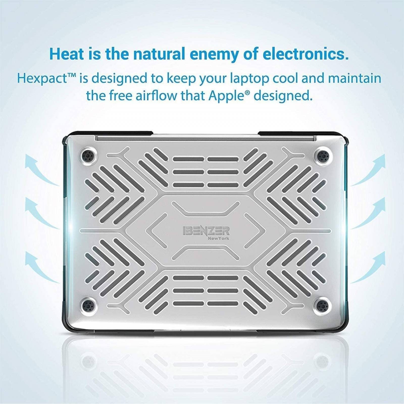 Funda IBENZER HexPact MacBook Air 13 TN Transparente Negro 