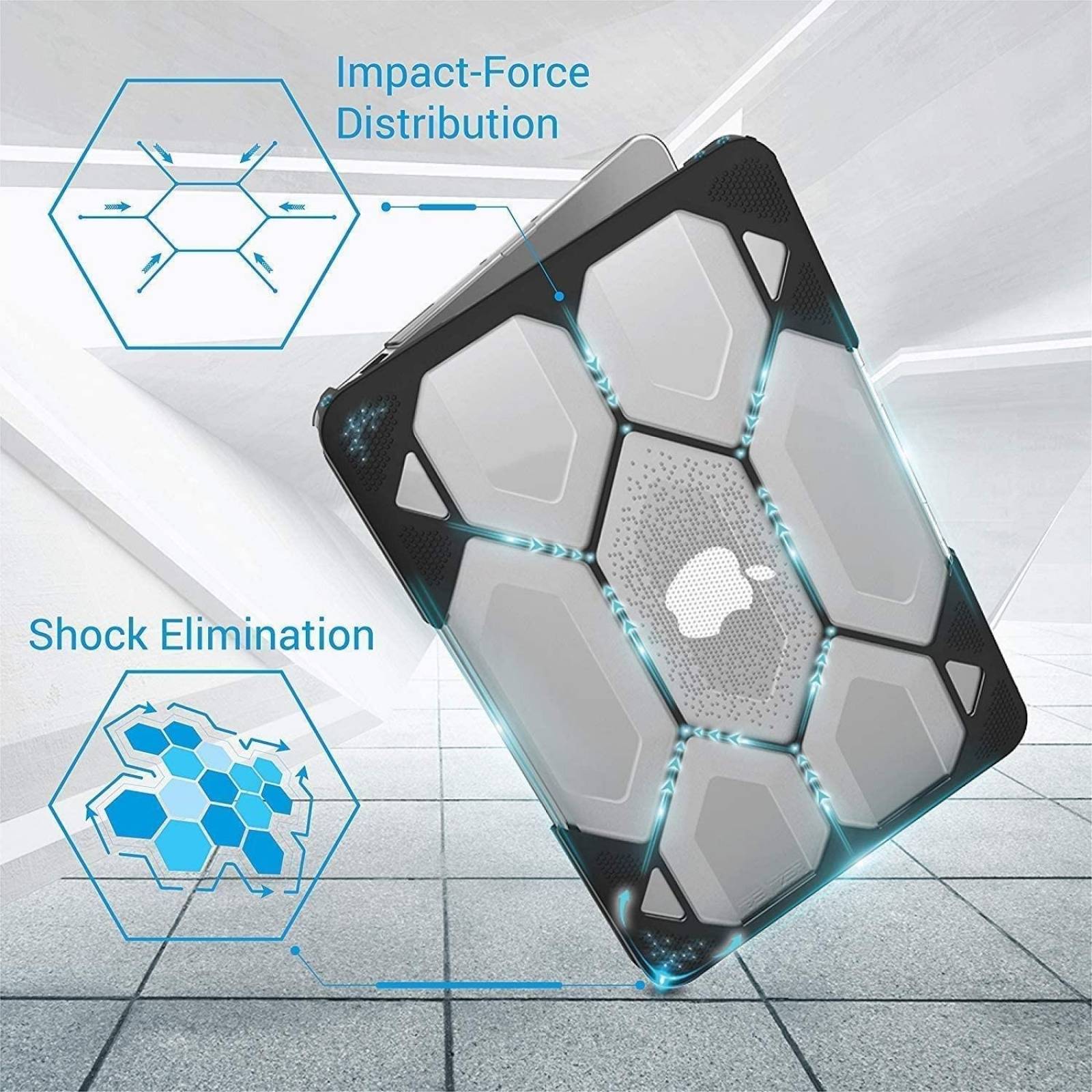 Funda IBENZER HexPact MacBook Air 13 TN Transparente Negro 