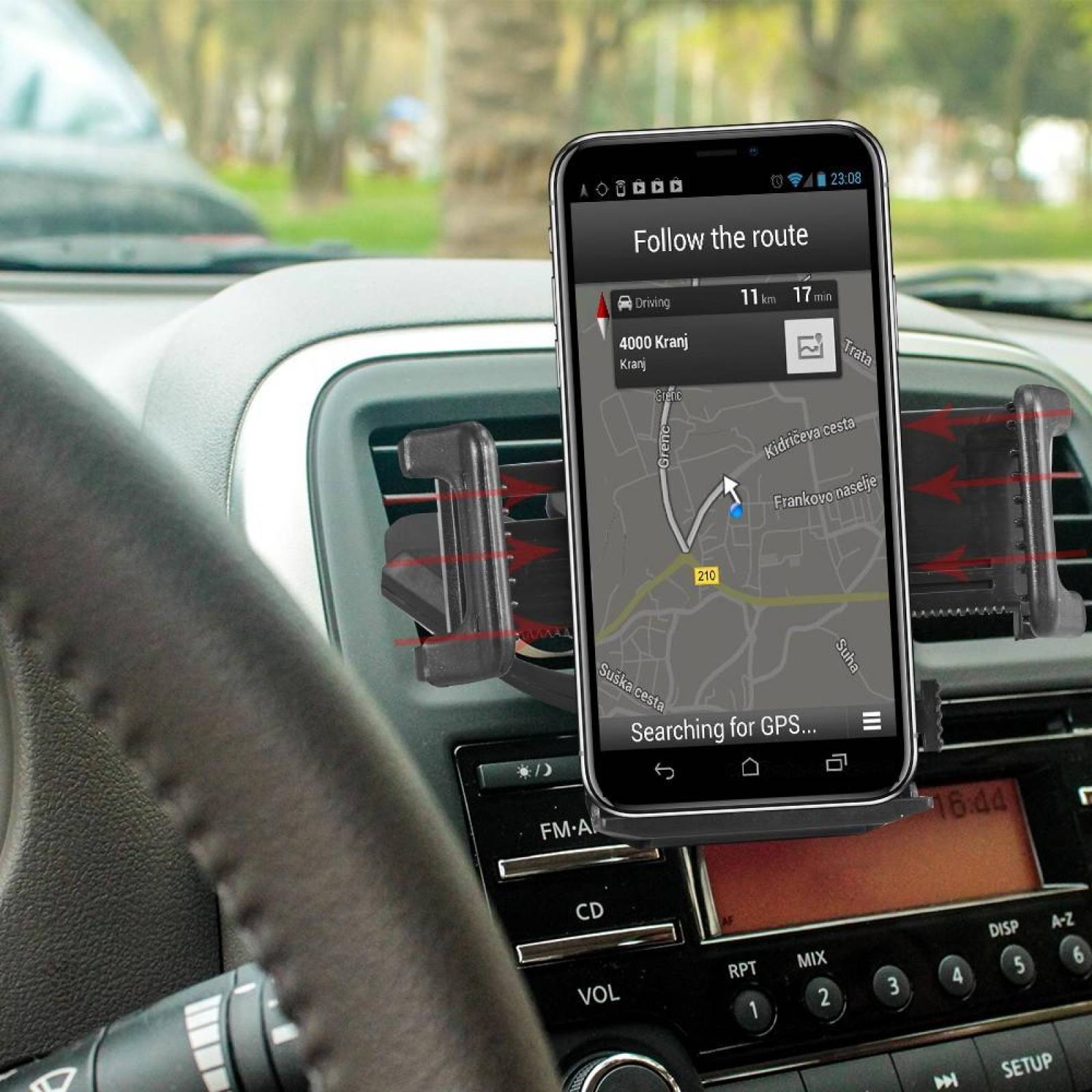 Soporte Universal para Auto ranura CD - negro