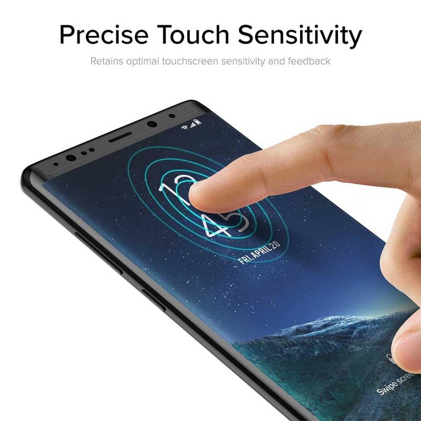 Mica Vidrio Templado AVIVO Samsung S9 Protectora de pantalla transparente borde negro 