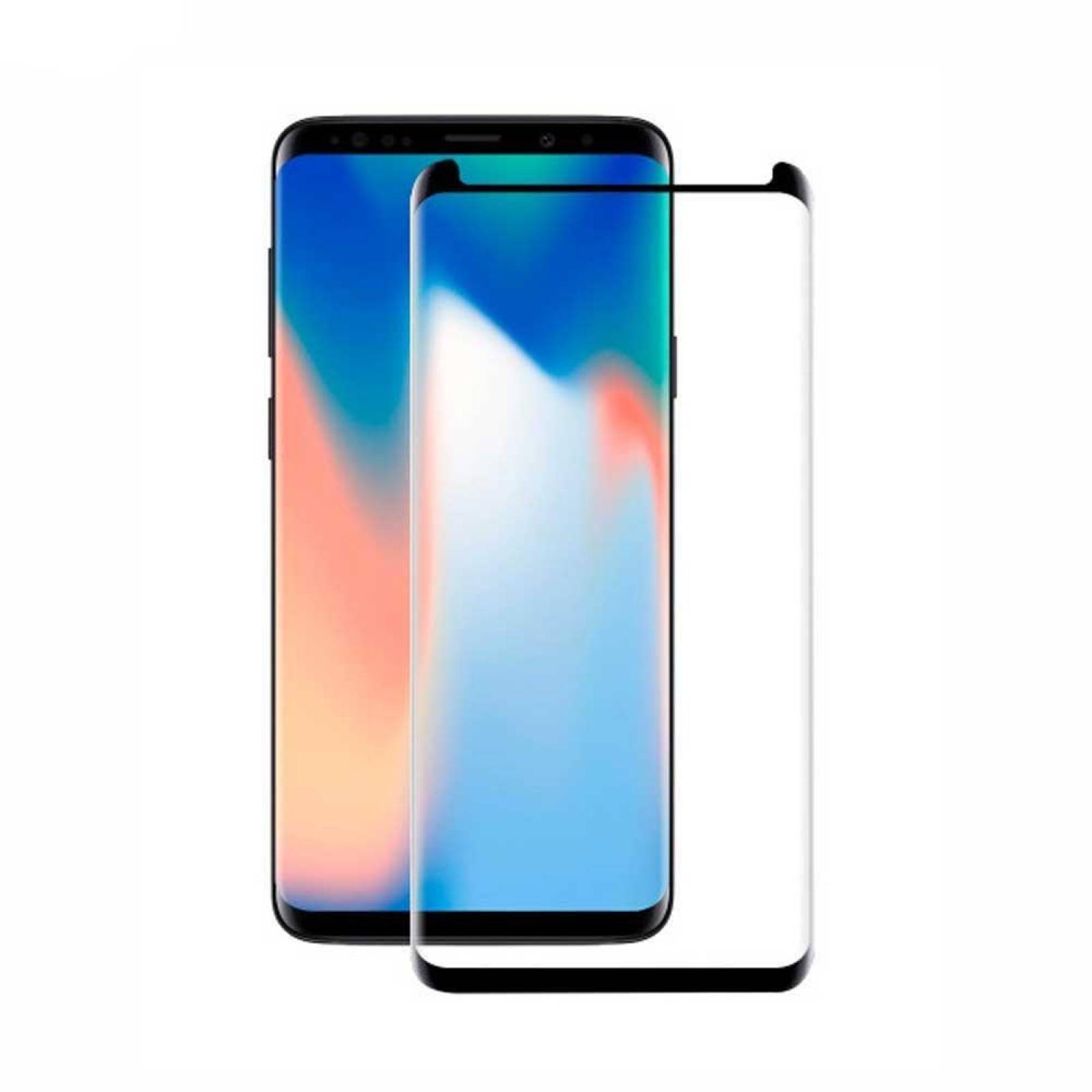Mica Vidrio Templado AVIVO Samsung S9 Protectora de pantalla transparente borde negro 