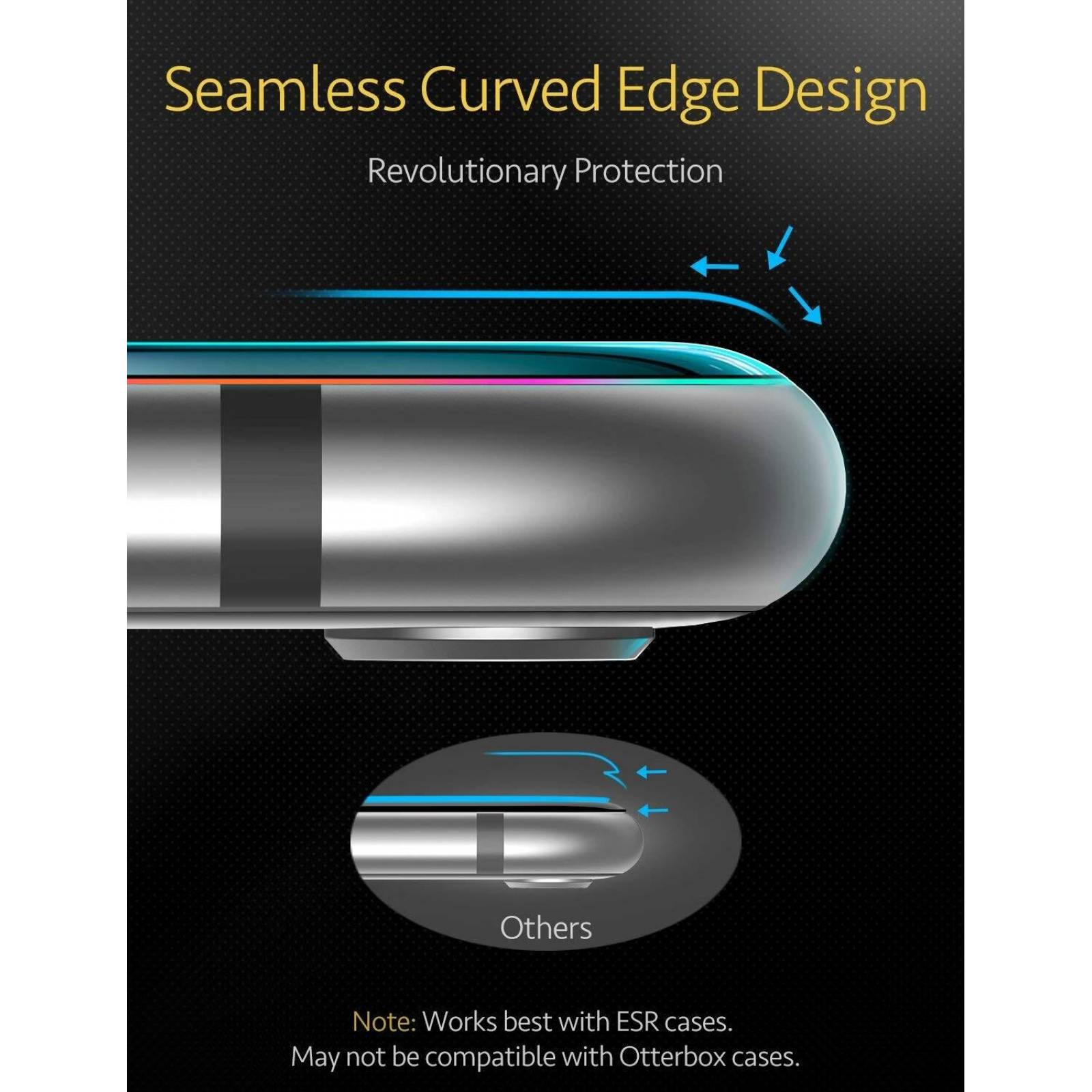 Mica Vidrio ESR Full 3D borde Blanco para iPhone 8 y 7 Protectora de pantalla 